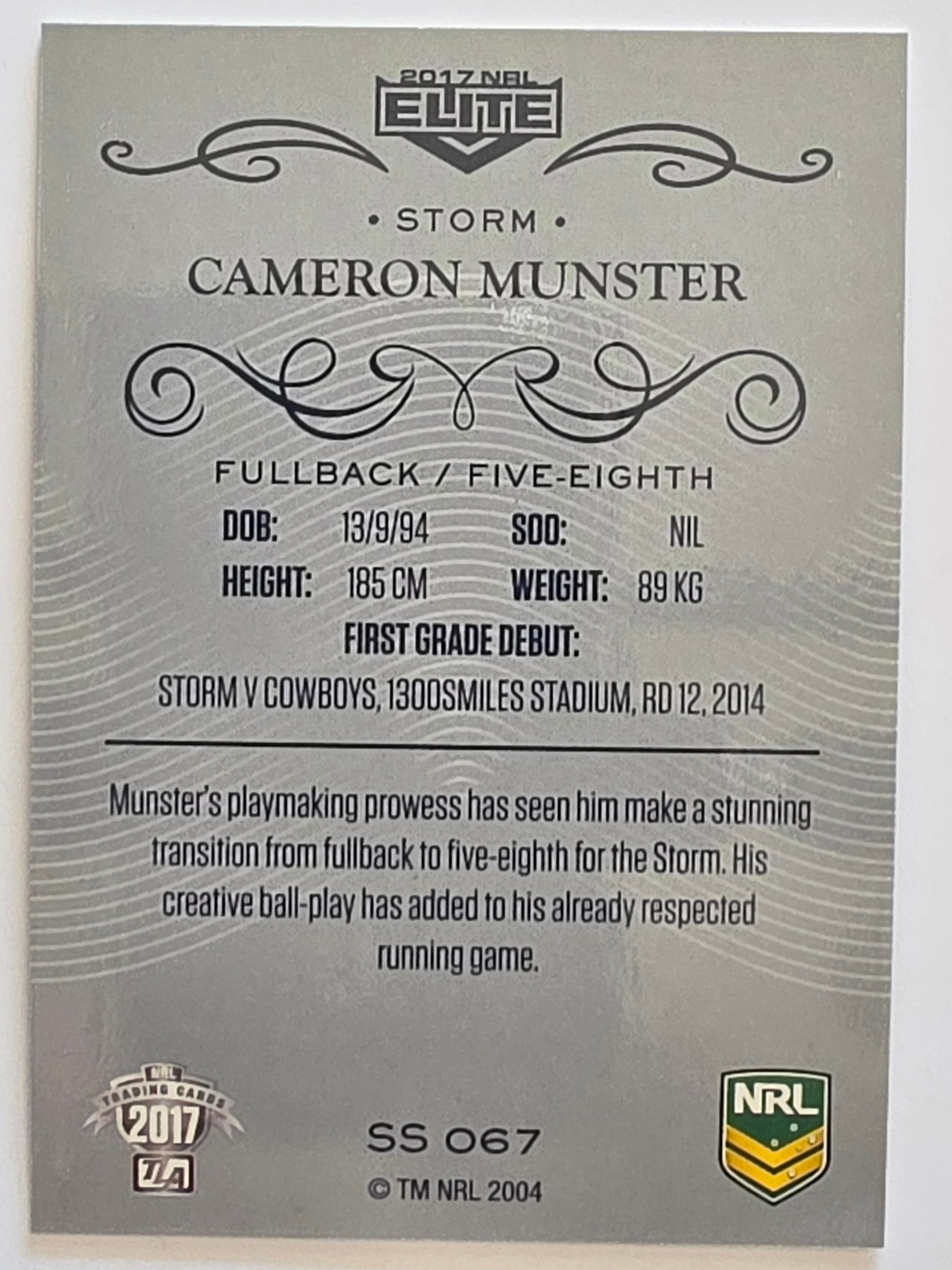 NRL 2017 Elite | Silver Special #SS067 Cameron Munster Melbourne Storm
