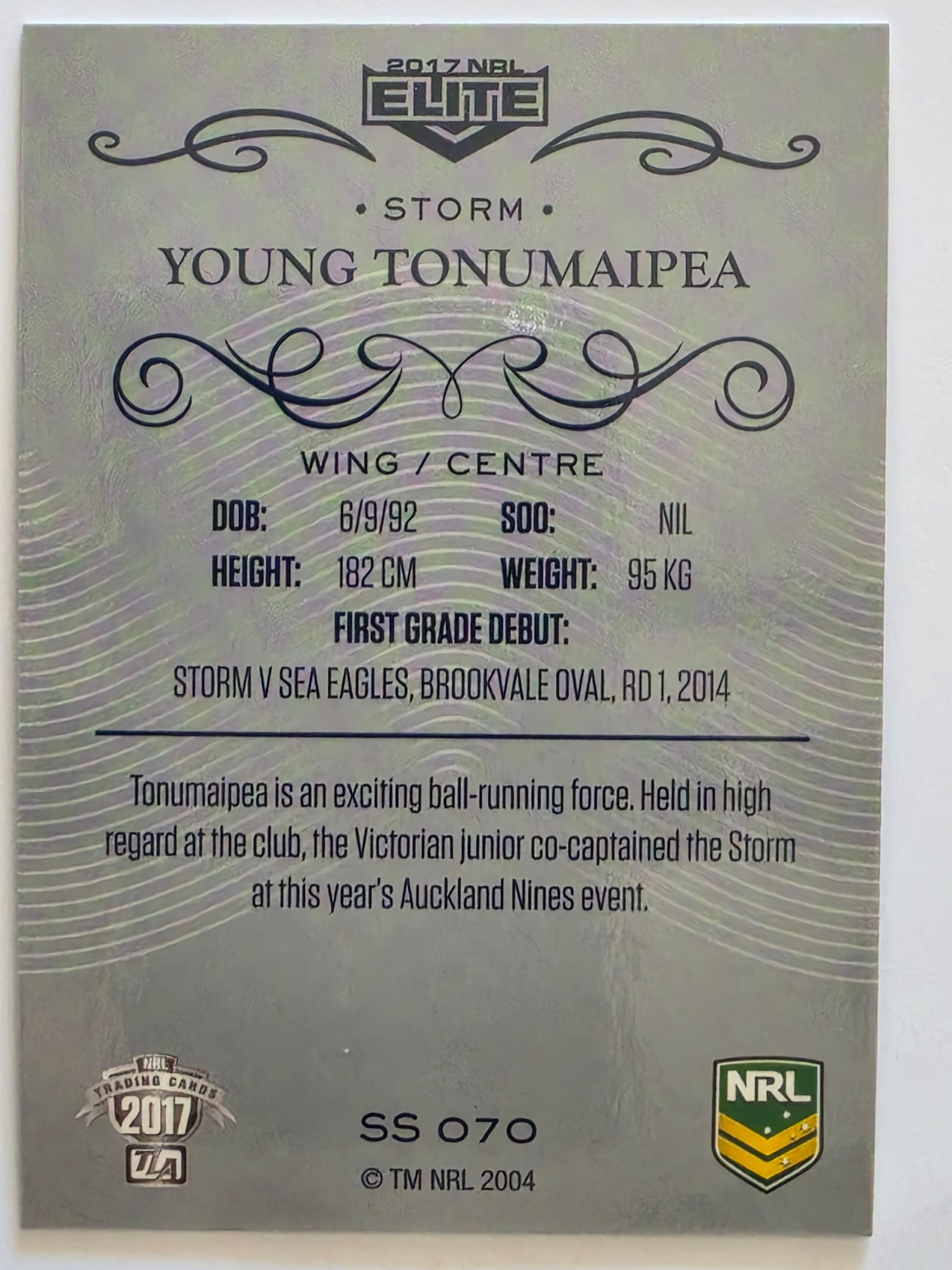 NRL 2017 Elite | Silver Special #SS070 Young Tonumaipea Melbourne Storm
