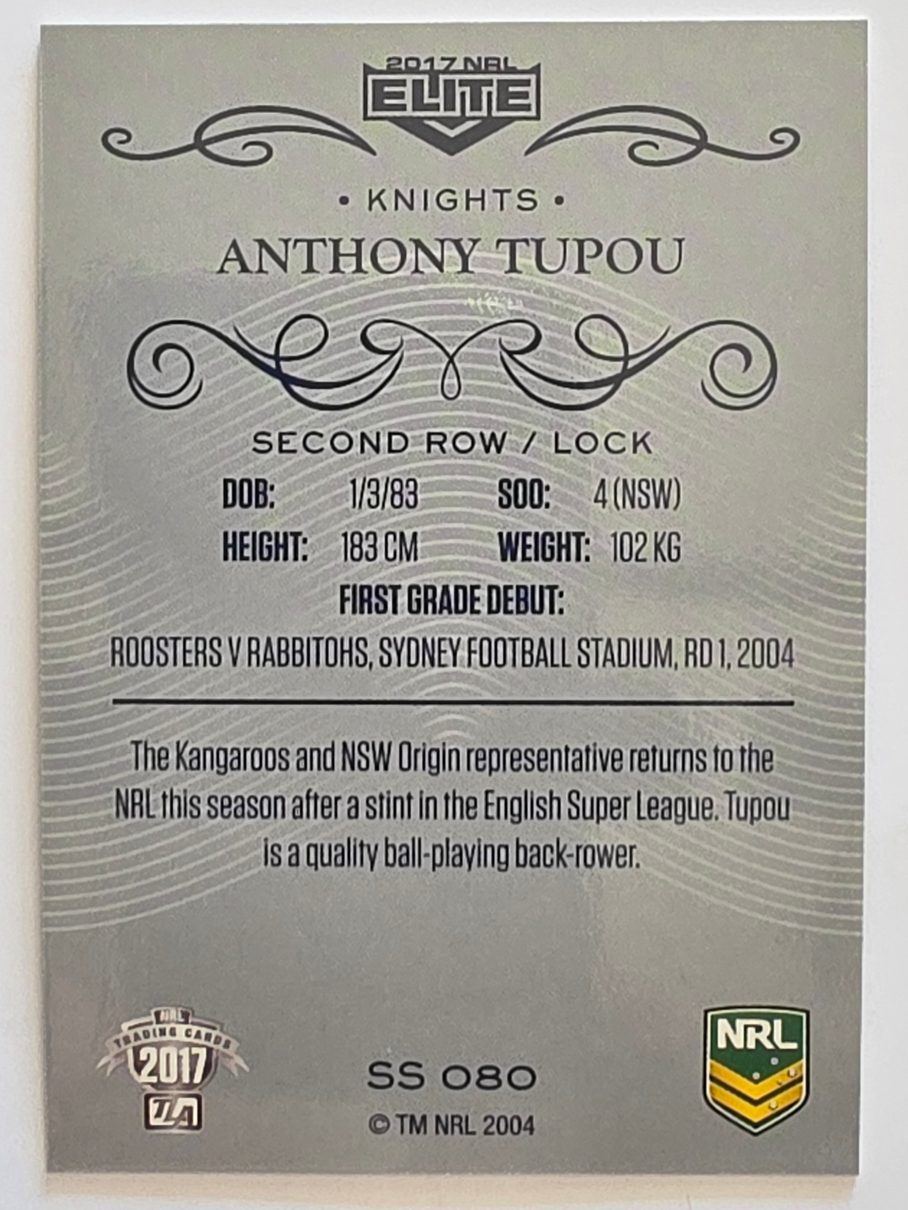 NRL 2017 Elite | Silver Special #SS080 Anthony Tupou Newcastle Knights