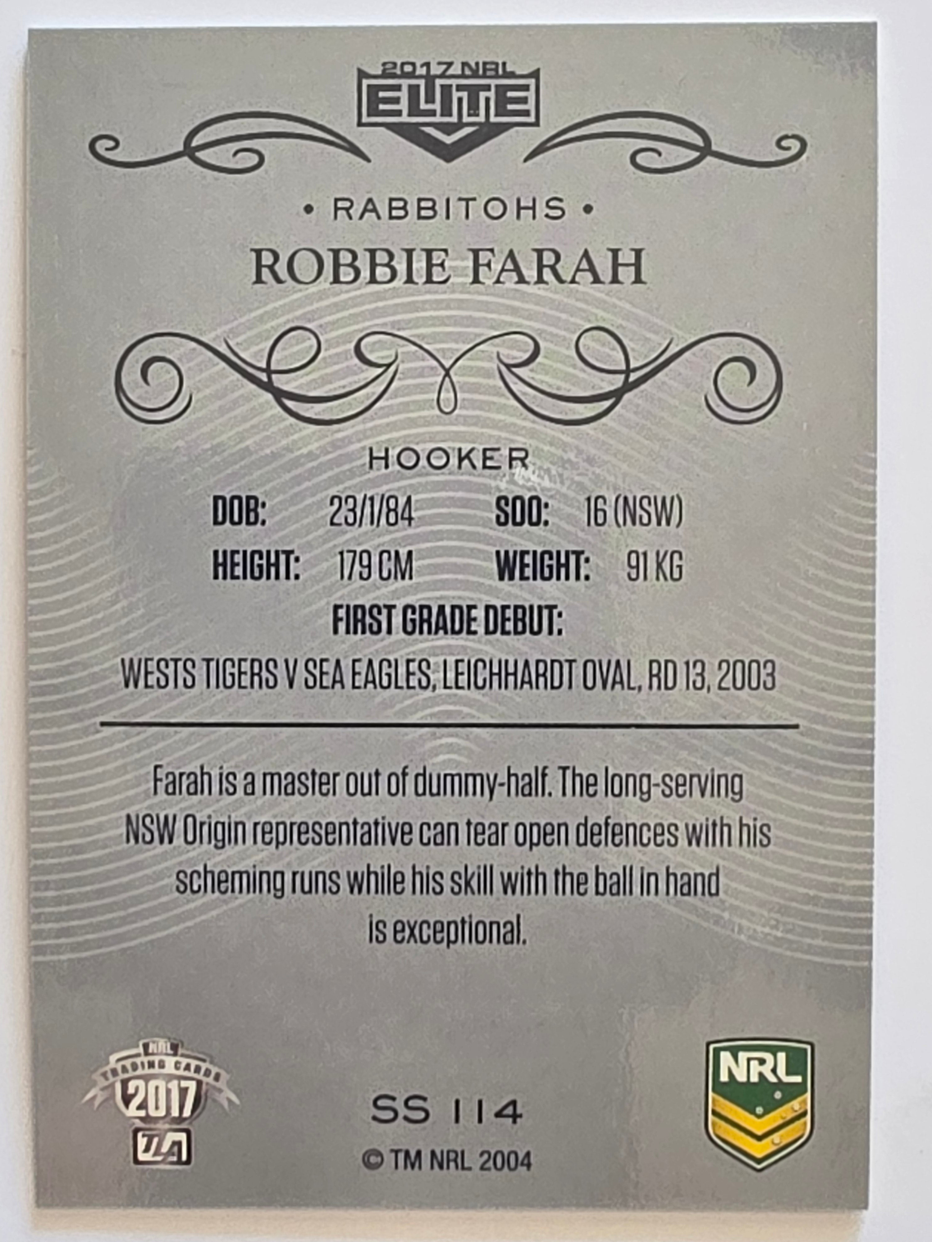 NRL 2017 Elite | Silver Special #SS114 Robbie Farah South Sydney Rabbitohs