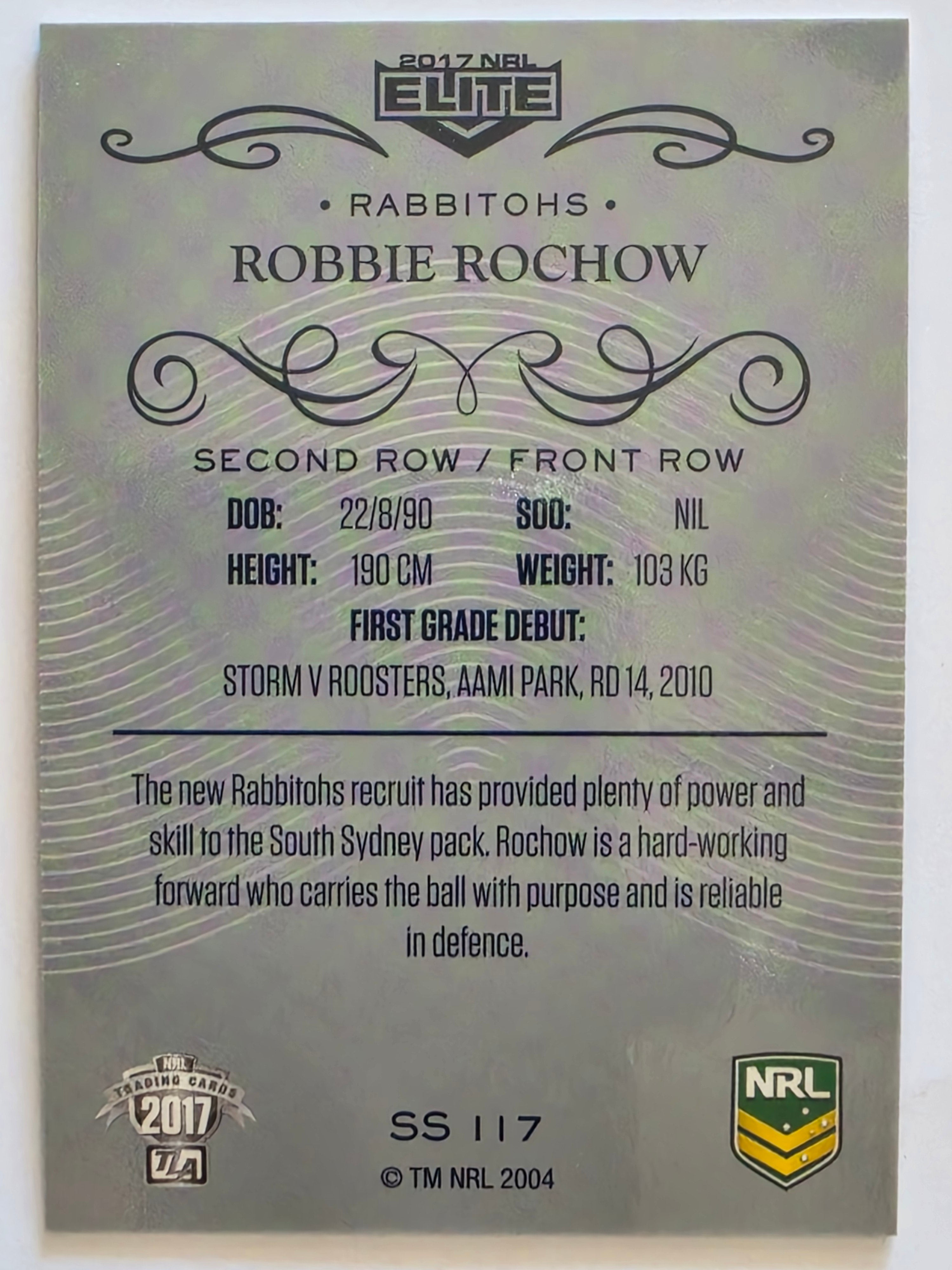 NRL 2017 Elite | Silver Special #SS117 Robbie Rochow South Sydney Rabbitohs
