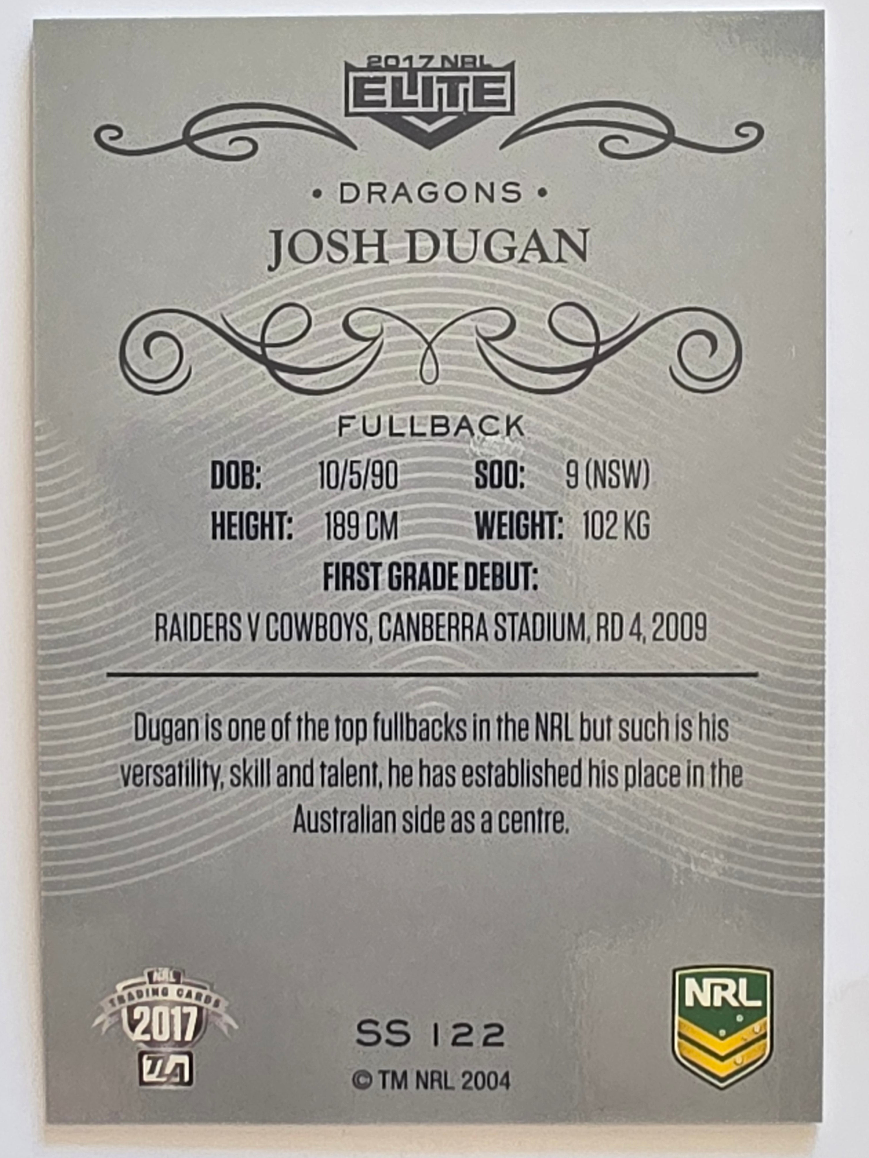 NRL 2017 Elite | Silver Special #SS122 Josh Dugan St George Dragons
