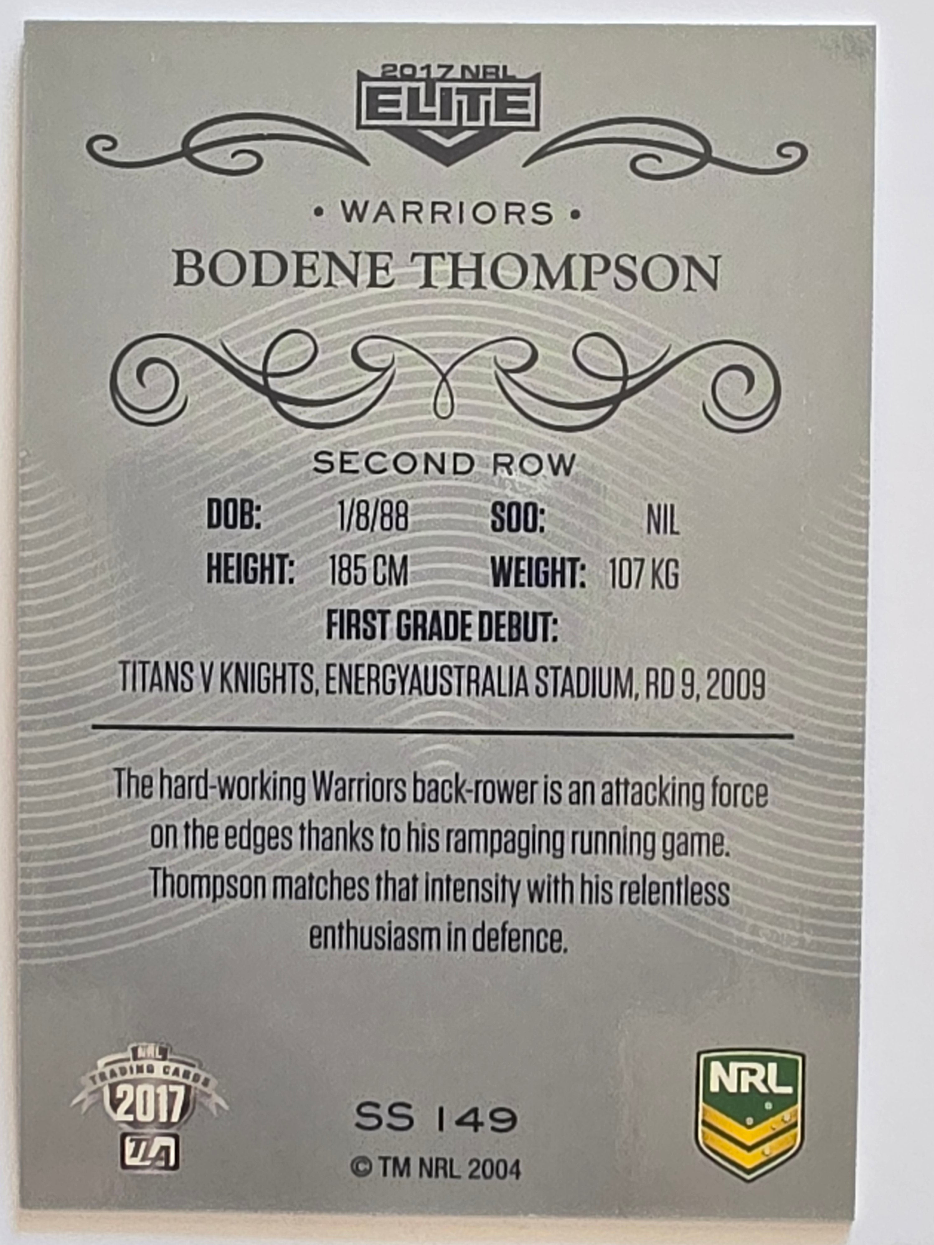 NRL 2017 Elite | Silver Special #SS149 Bodene Thompson New Zealand Warriors
