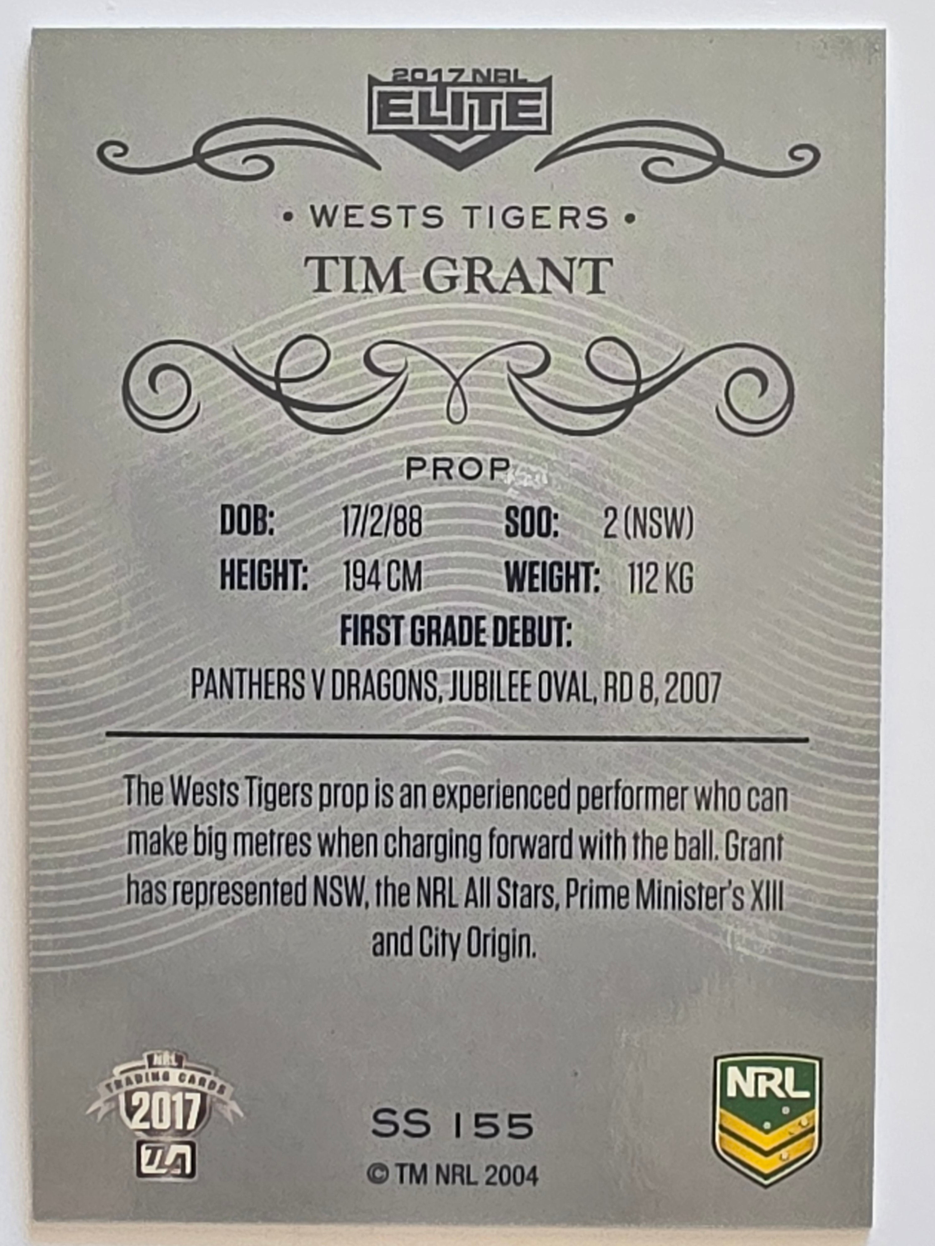 NRL 2017 Elite | Silver Special #SS155 Tim Grant Wests Tigers