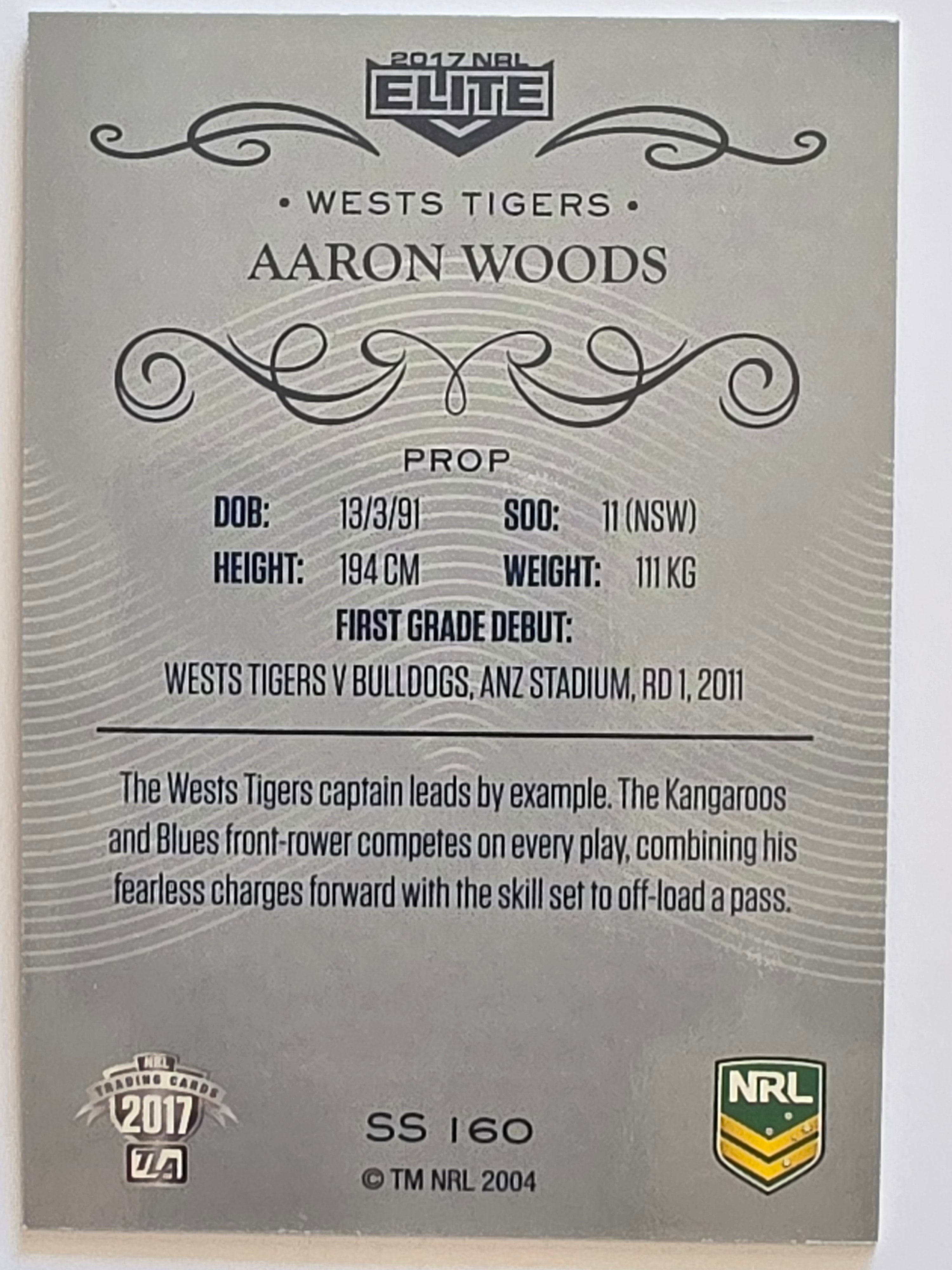 NRL 2017 Elite | Silver Special #SS160 Aaron Woods Wests Tigers