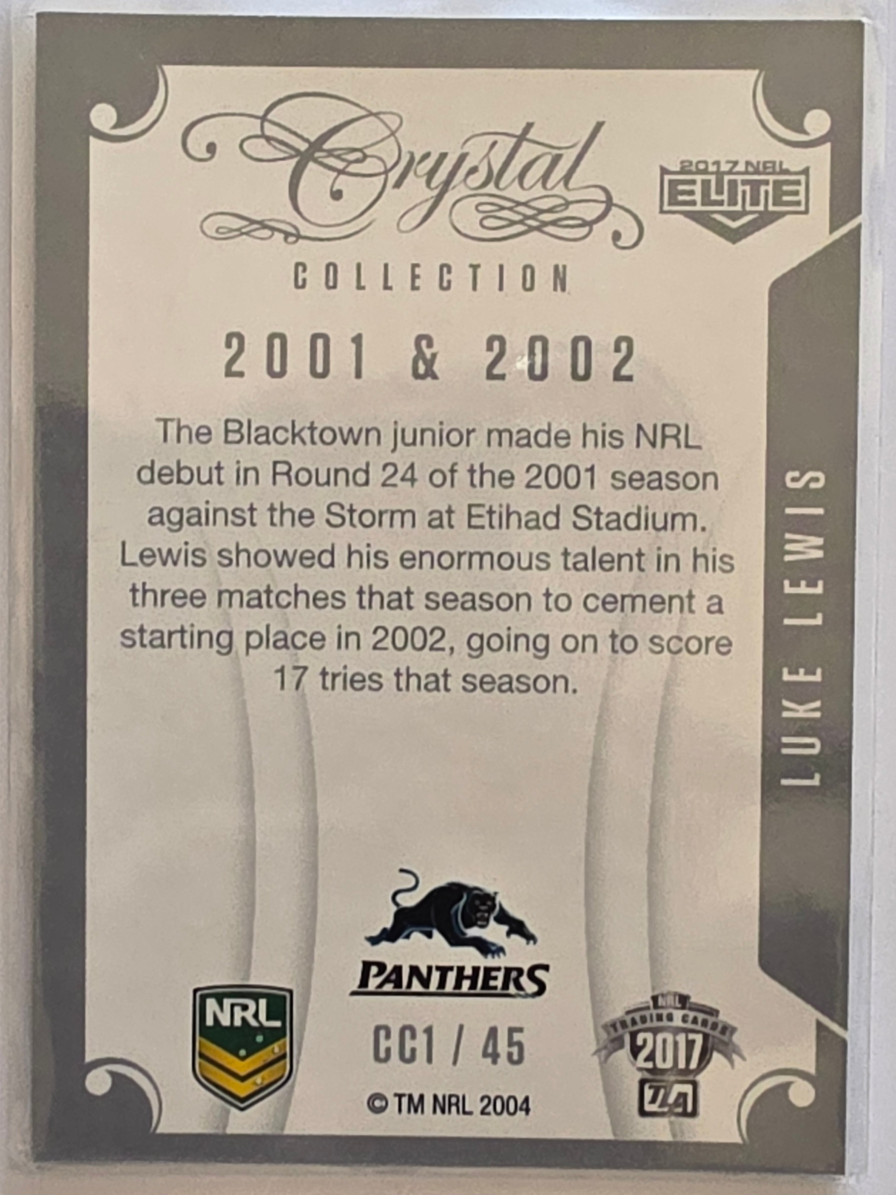 NRL 2017 Elite |Crystal Collection #CC1 Luke Lewis Penrith Panthers