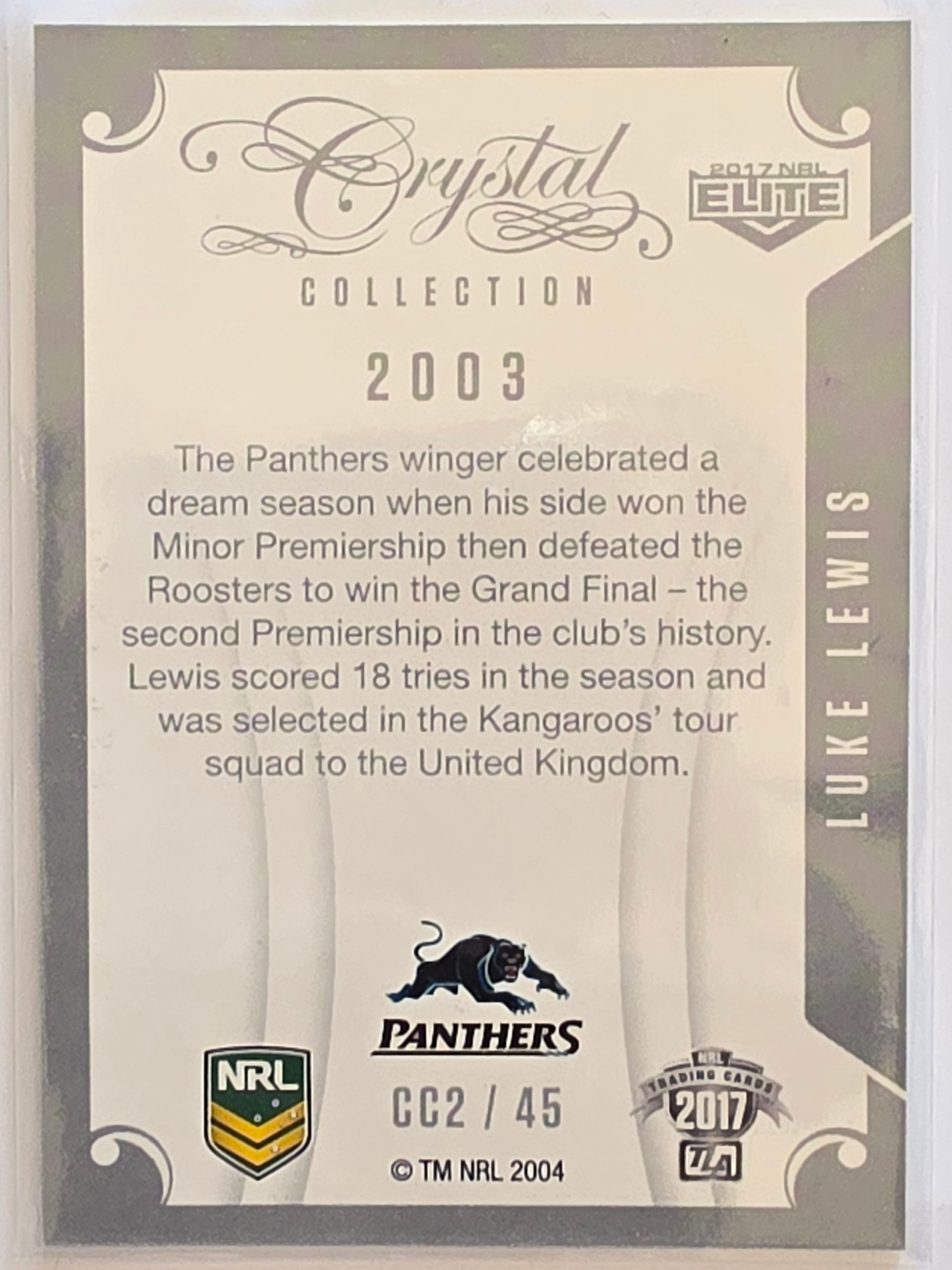 NRL 2017 Elite |Crystal Collection #CC2 Luke Lewis Penrith Panthers