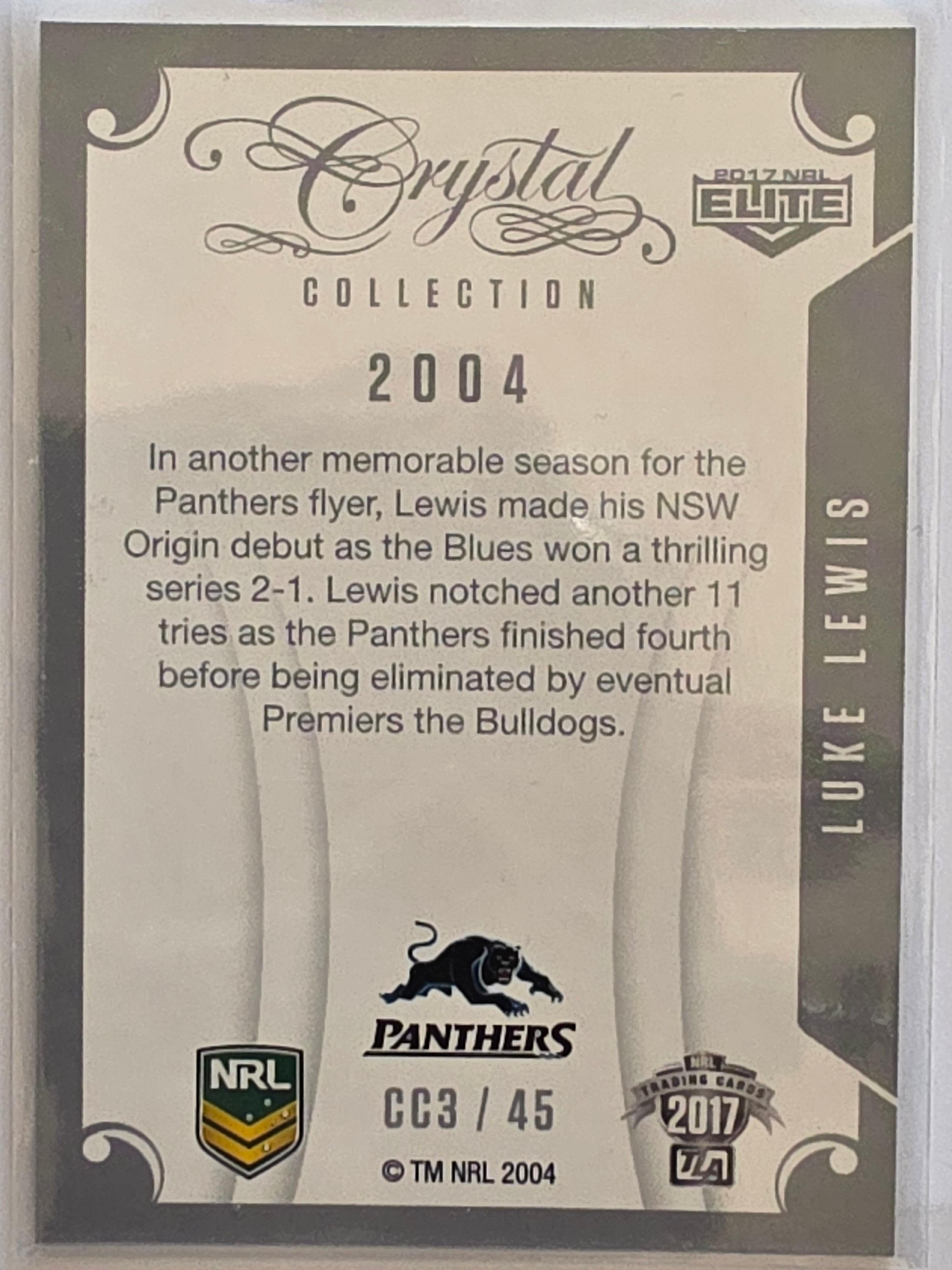 NRL 2017 Elite |Crystal Collection #CC3 Luke Lewis Penrith Panthers