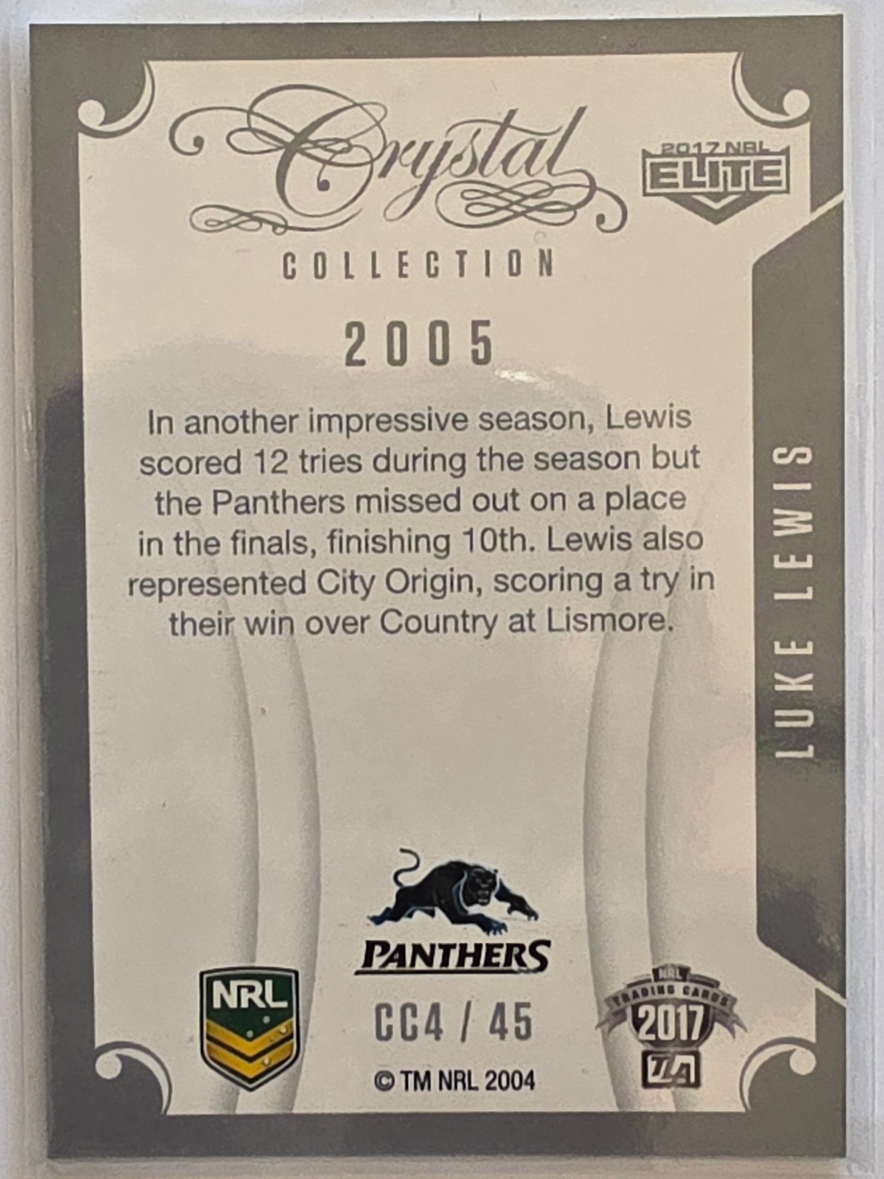 NRL 2017 Elite |Crystal Collection #CC4 Luke Lewis Penrith Panthers