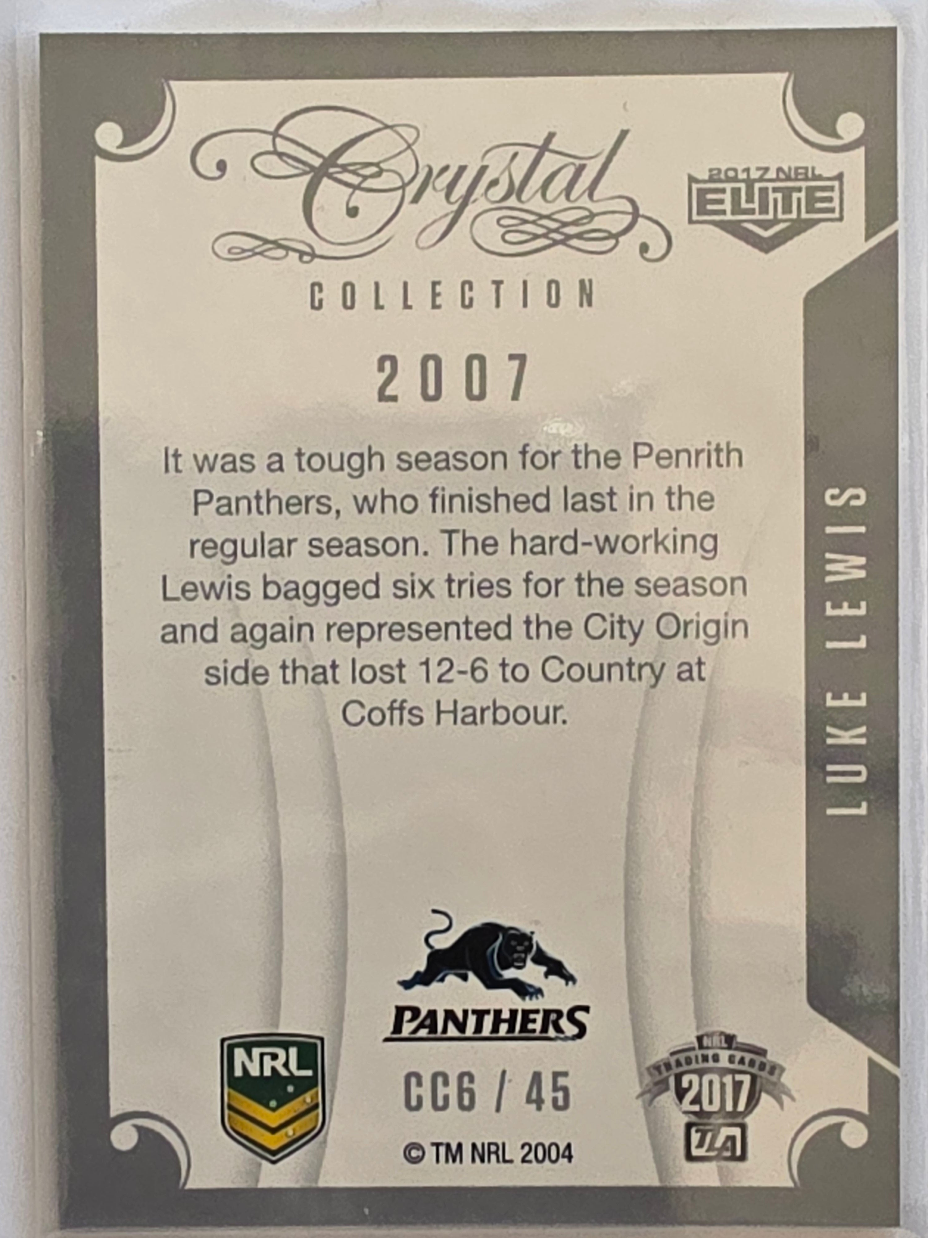 NRL 2017 Elite |Crystal Collection #CC6 Luke Lewis Penrith Panthers