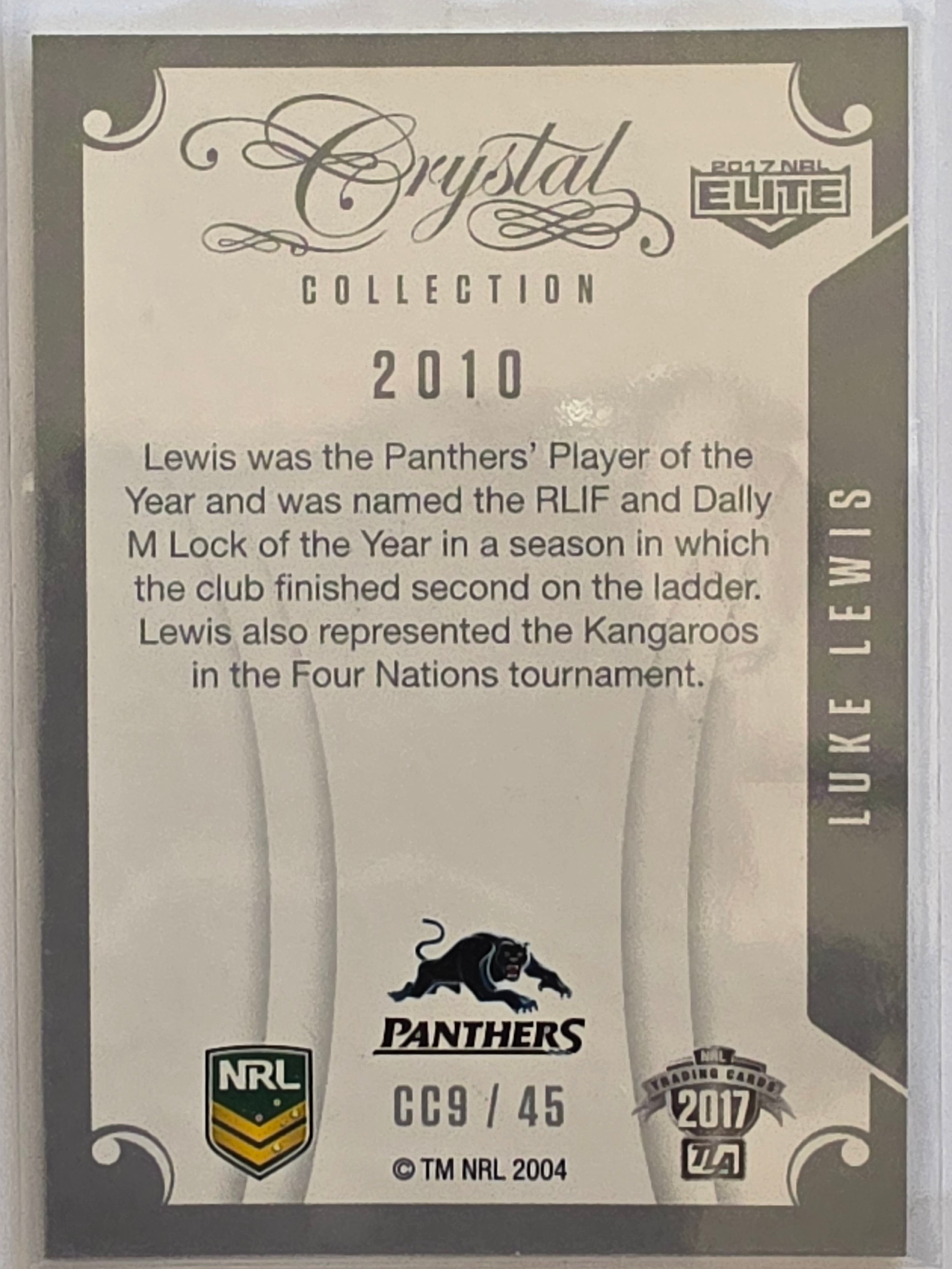 NRL 2017 Elite |Crystal Collection #CC9 Luke Lewis Penrith Panthers