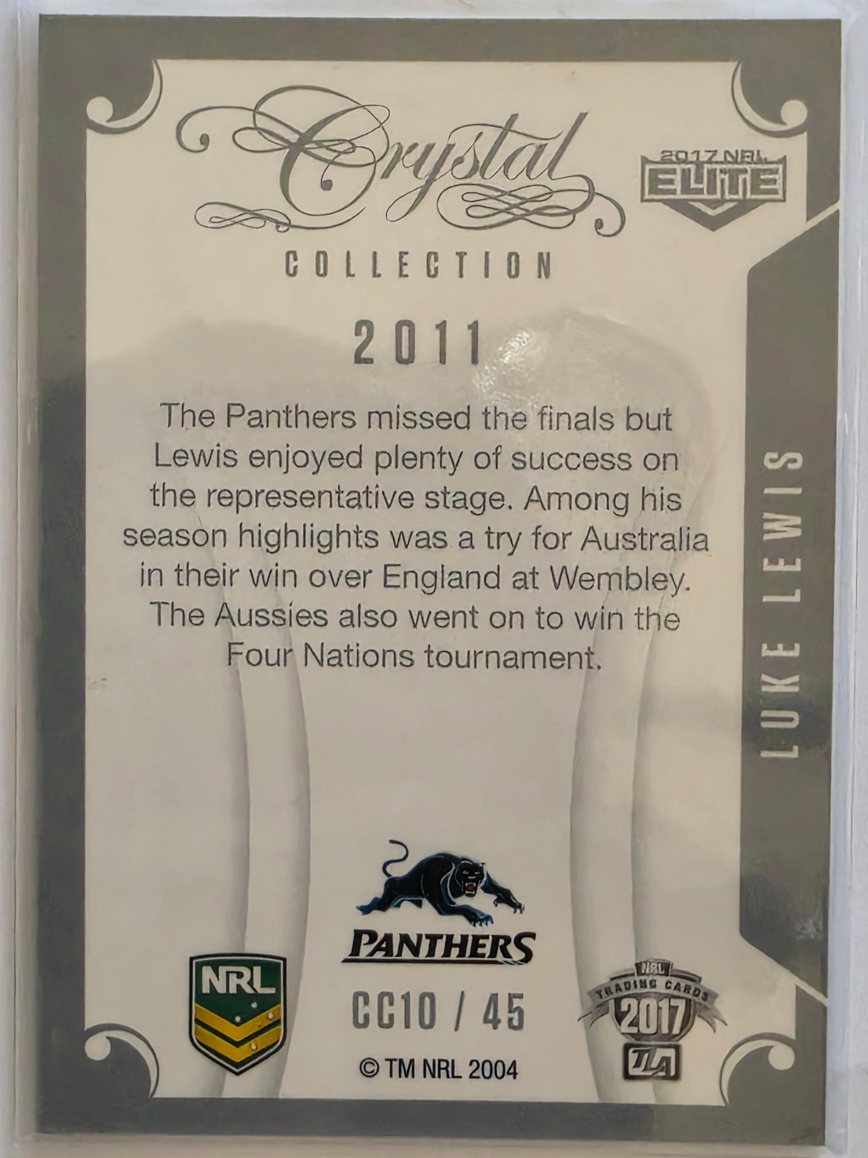 NRL 2017 Elite |Crystal Collection #CC10 Luke Lewis Penrith Panthers