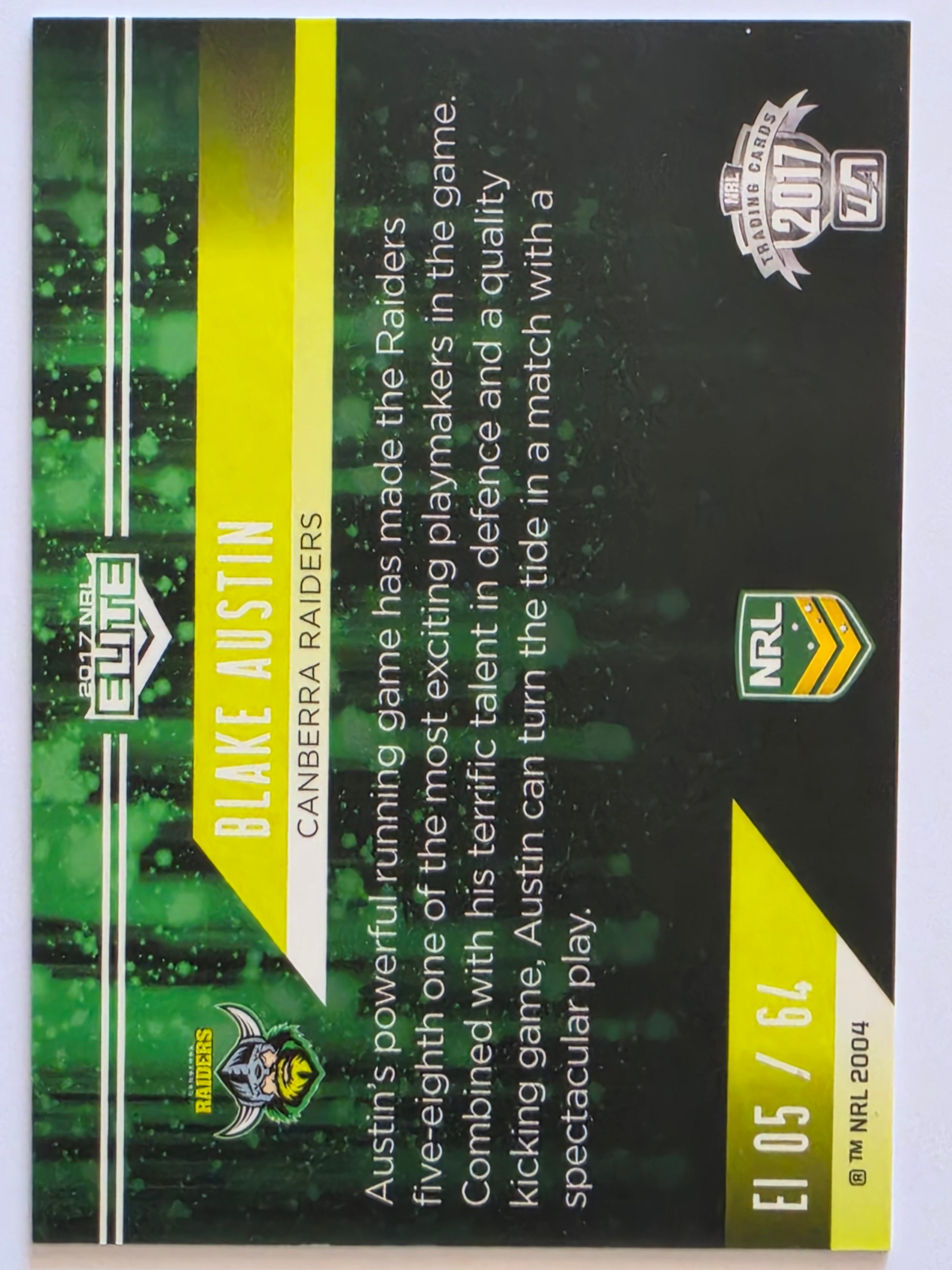 NRL 2017 Elite |Elite Impact #EI05 Blake Austin Canberra Raiders