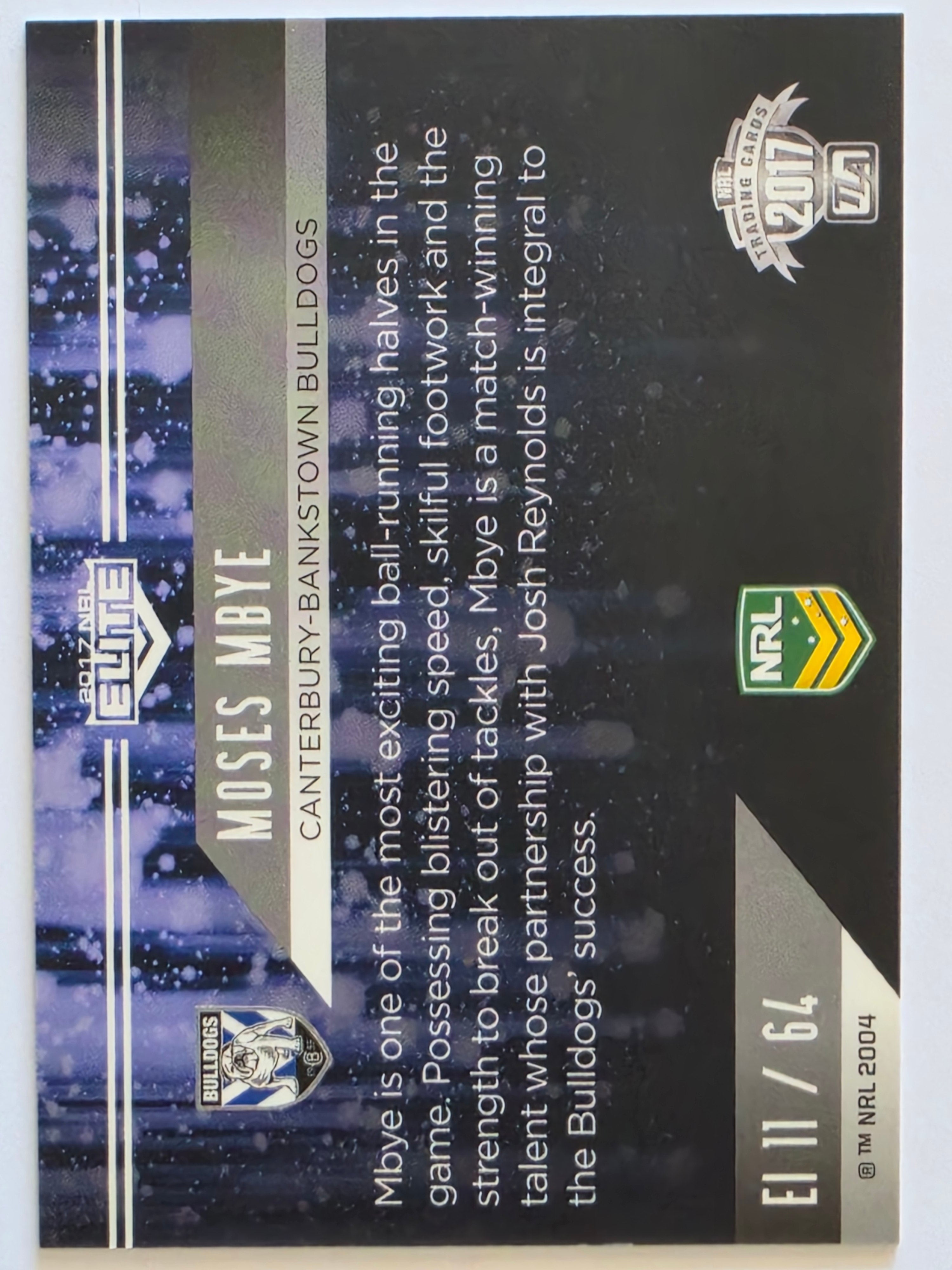 NRL 2017 Elite |Elite Impact #EI11 Moses Mbye Canterbury Bulldogs
