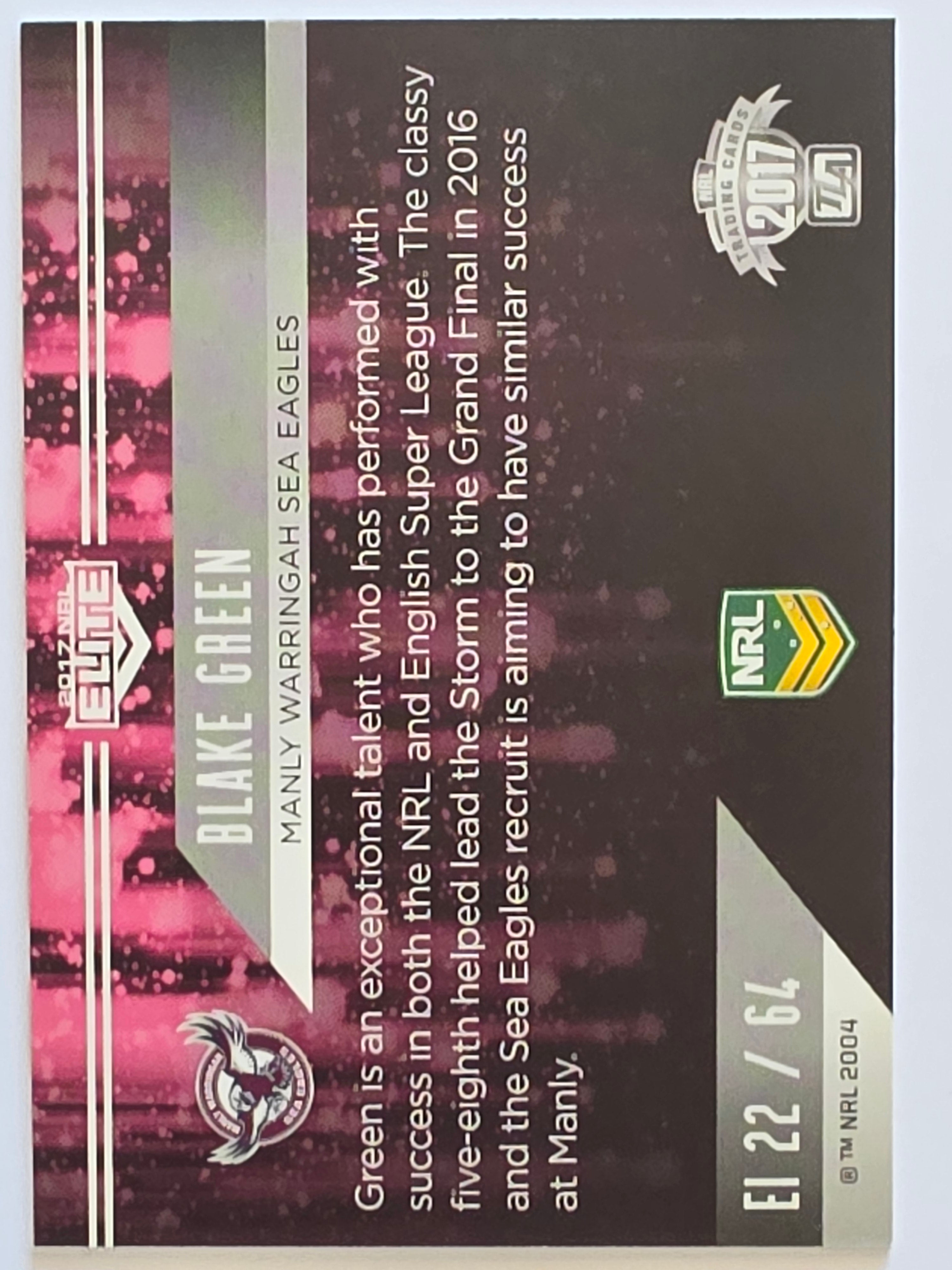 NRL 2017 Elite |Elite Impact #EI22 Blake Green Manly Sea Eagles