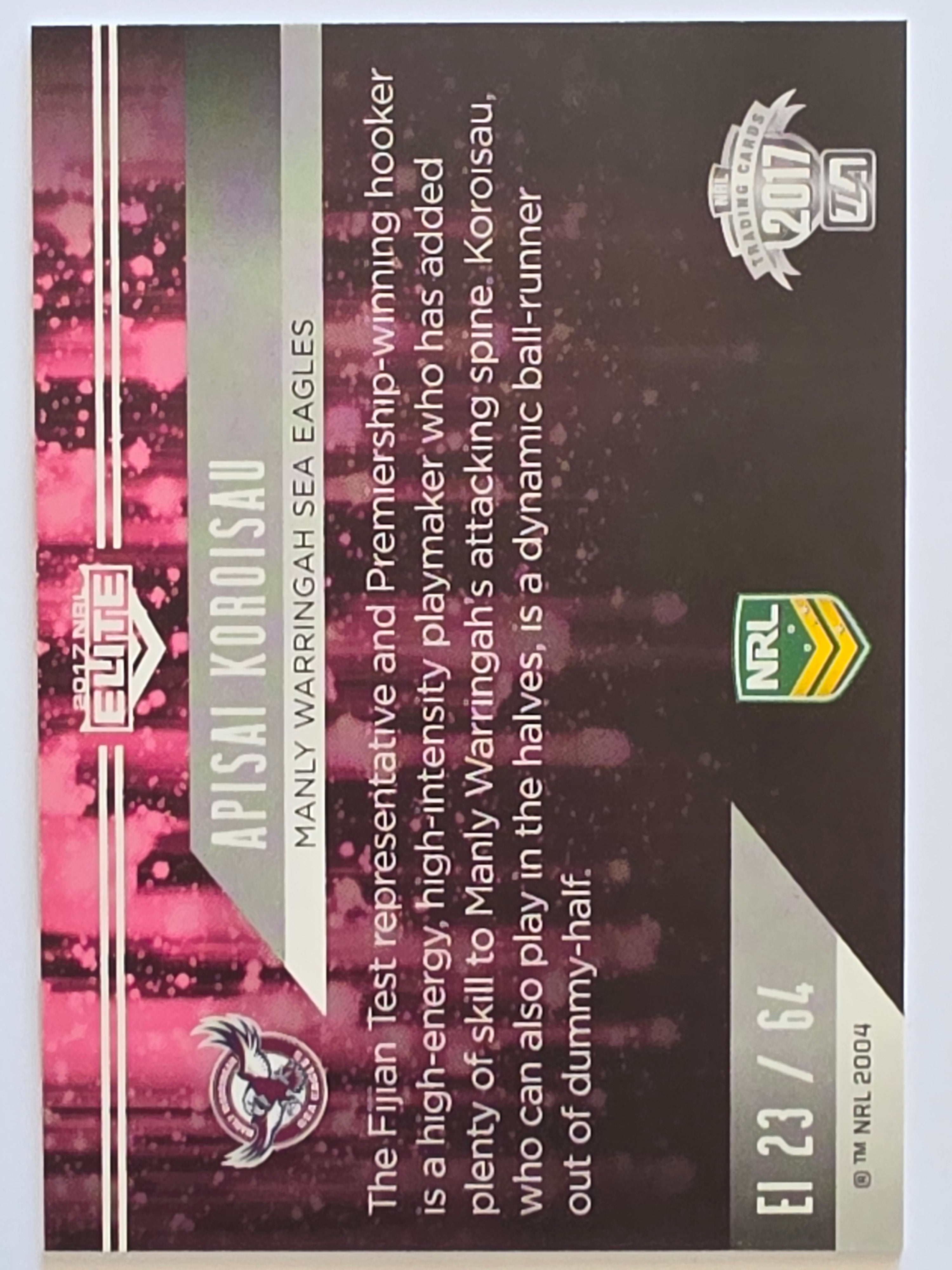 NRL 2017 Elite |Elite Impact #EI23 Apisai Koroisau Manly Sea Eagles