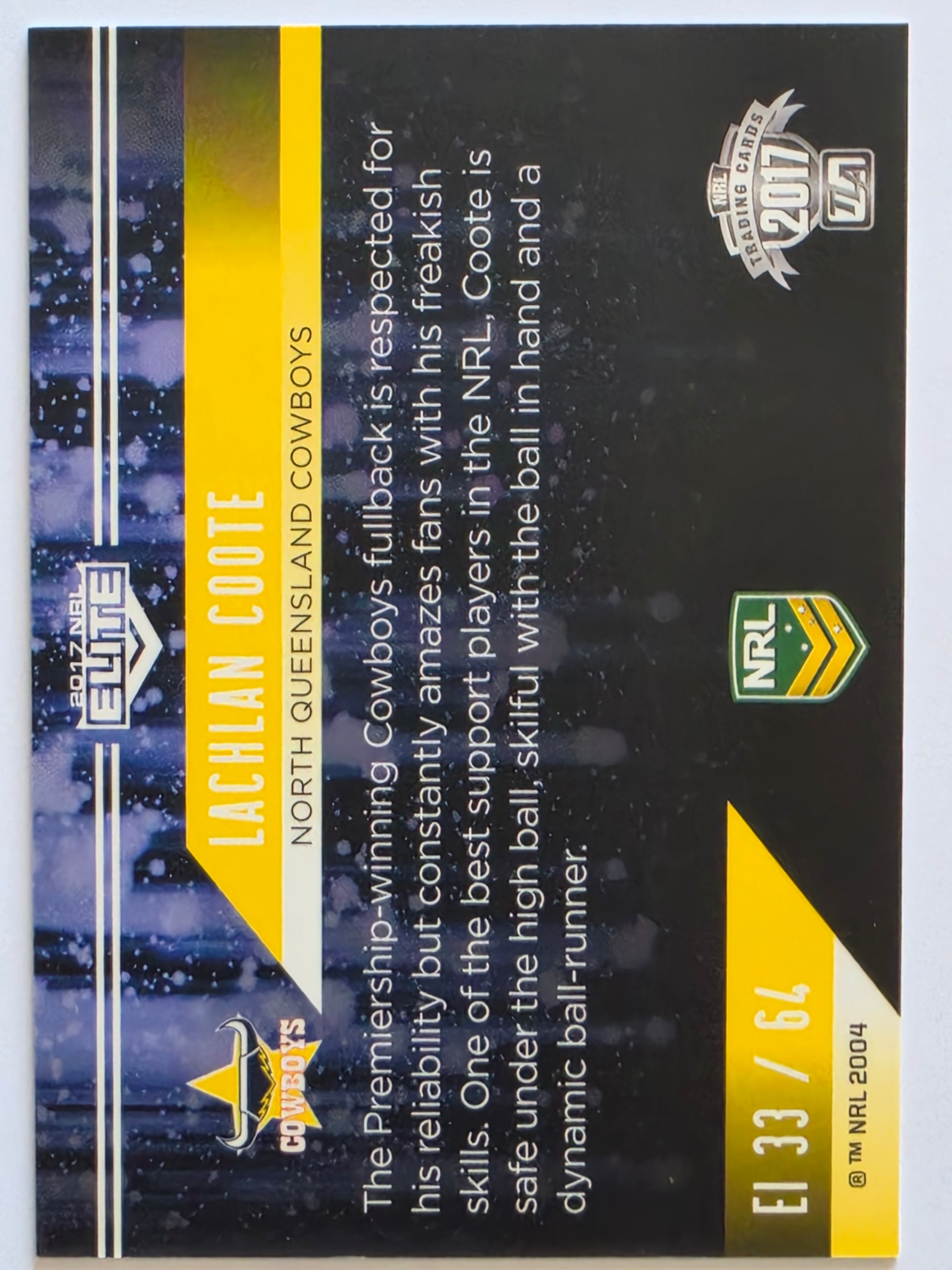 NRL 2017 Elite |Elite Impact #EI33 Lachlan Coote North Queensland Cowboys