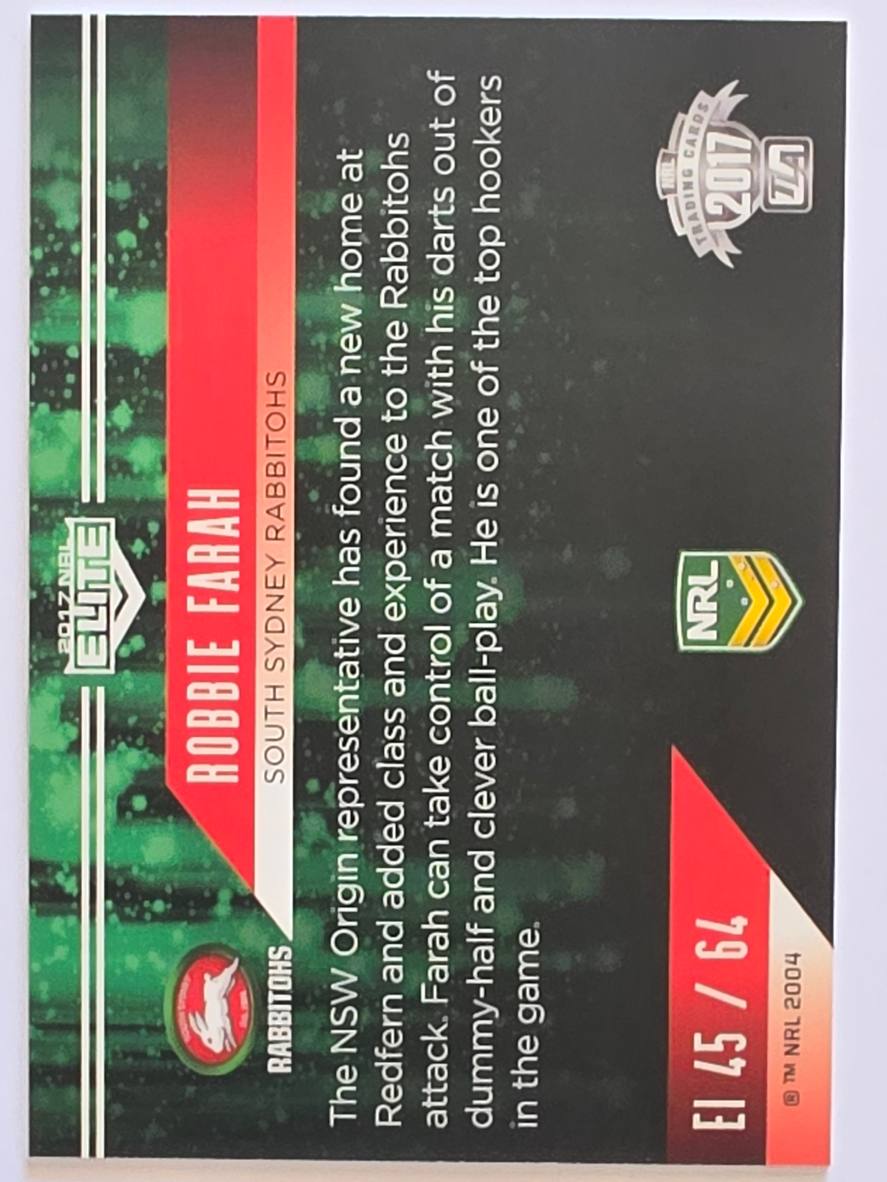 NRL 2017 Elite |Elite Impact #EI45 Robbie Farah South Sydney Rabbitohs