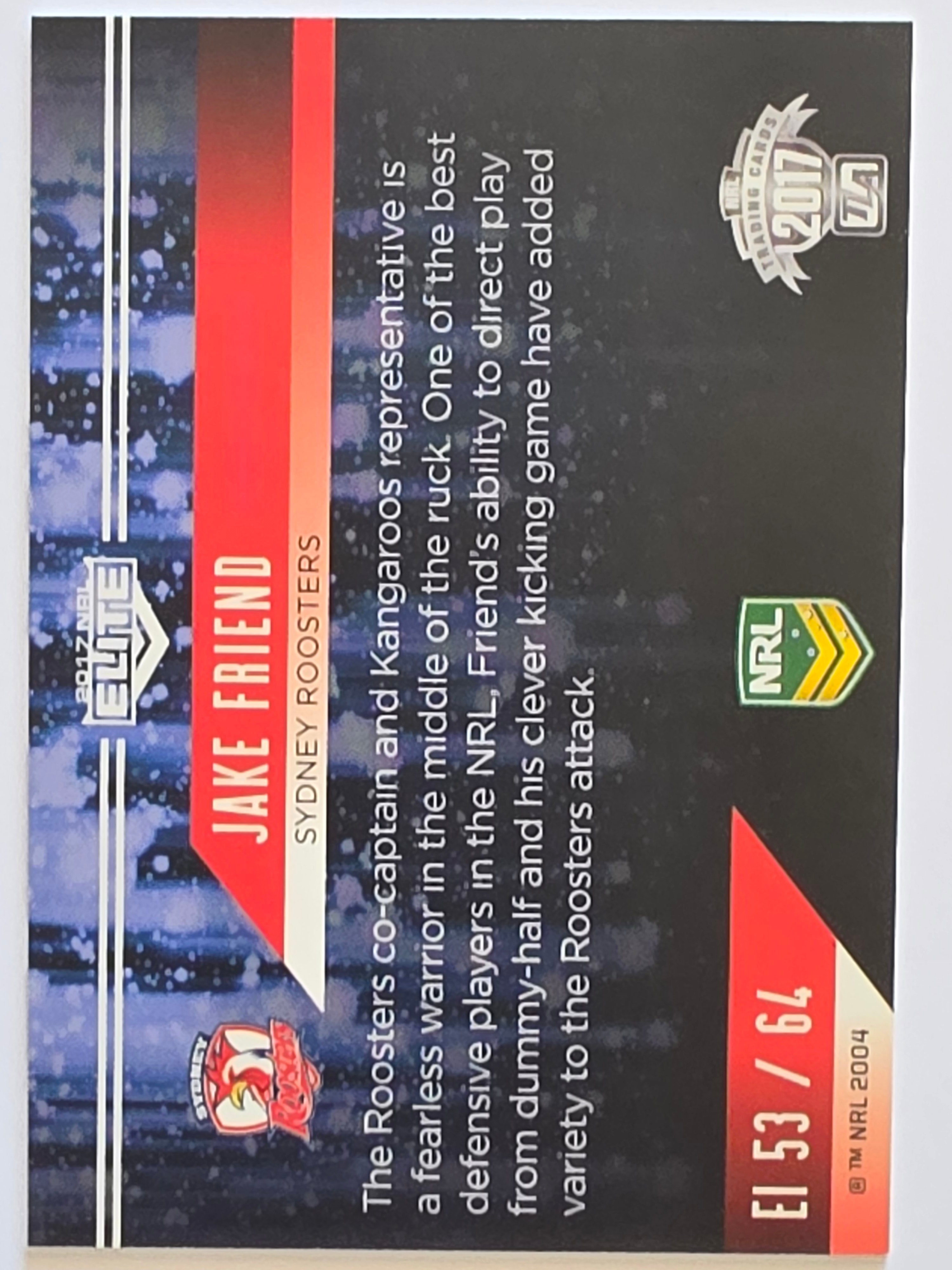 NRL 2017 Elite |Elite Impact #EI53 Jake Friend Sydney Roosters
