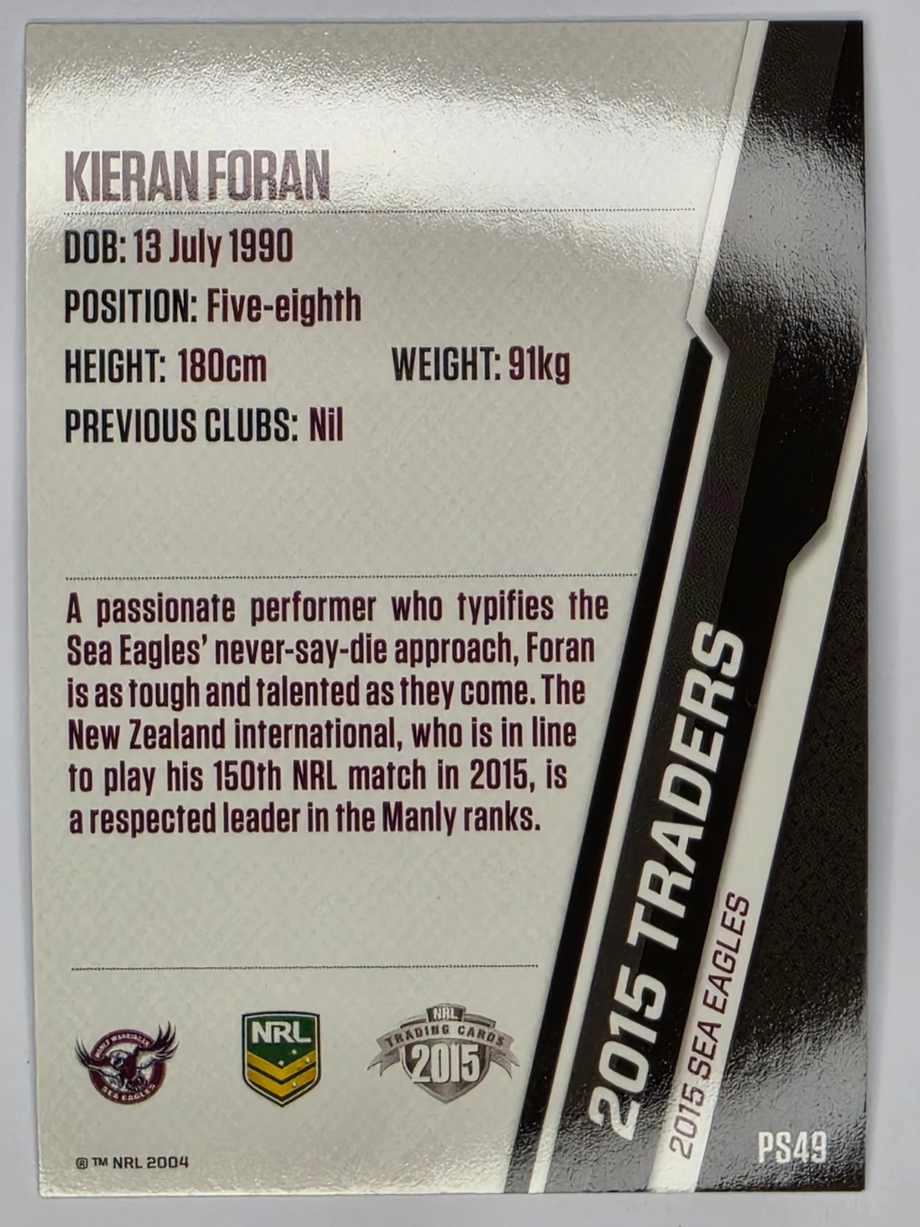 NRL 2015 Traders | Black Parallel #PS49 Kieran Foran Manly Warringah Sea Eagles