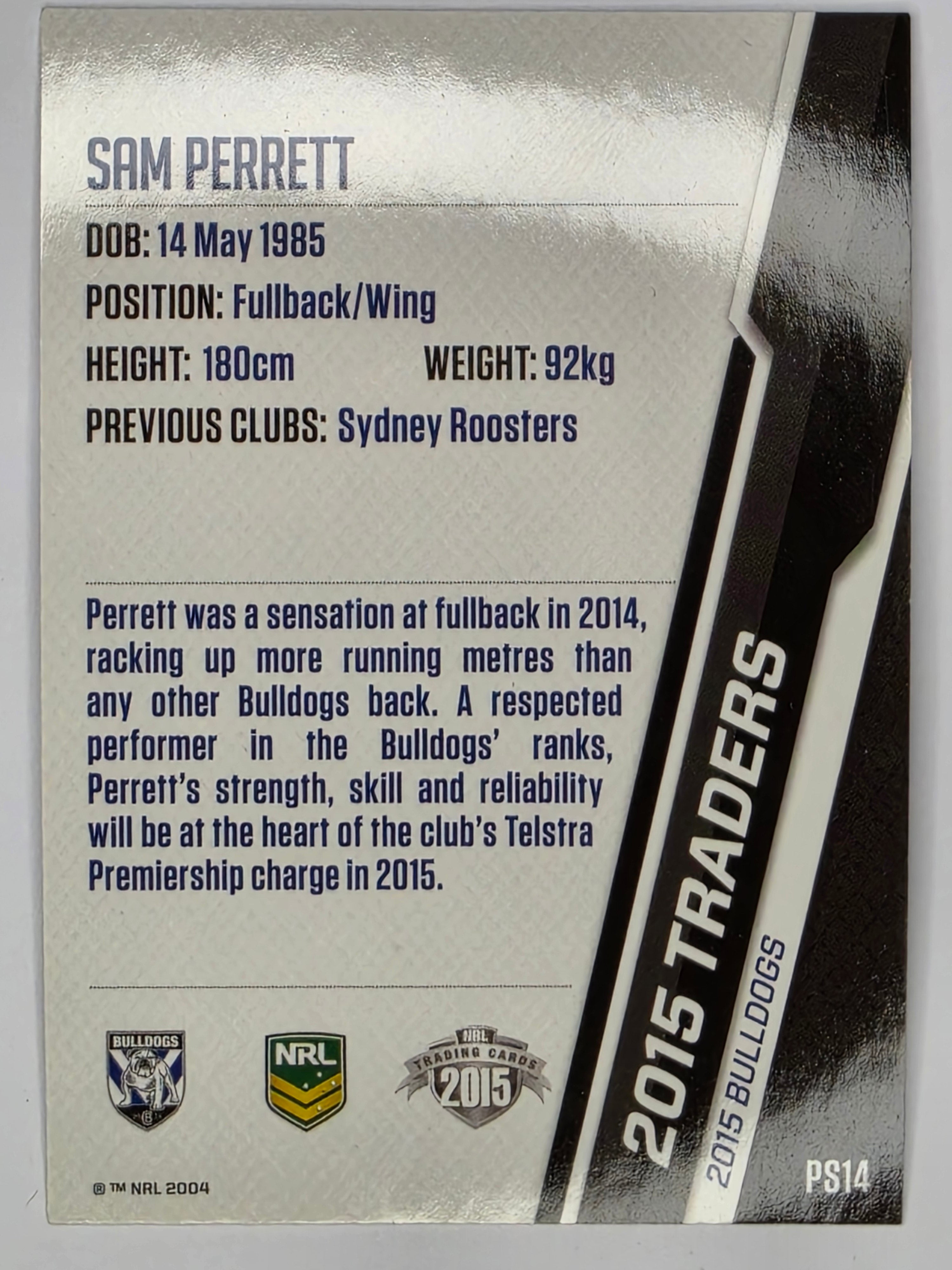 NRL 2015 Traders | Black Parallel #PS14 Sam Perrett Canterbury Bulldogs