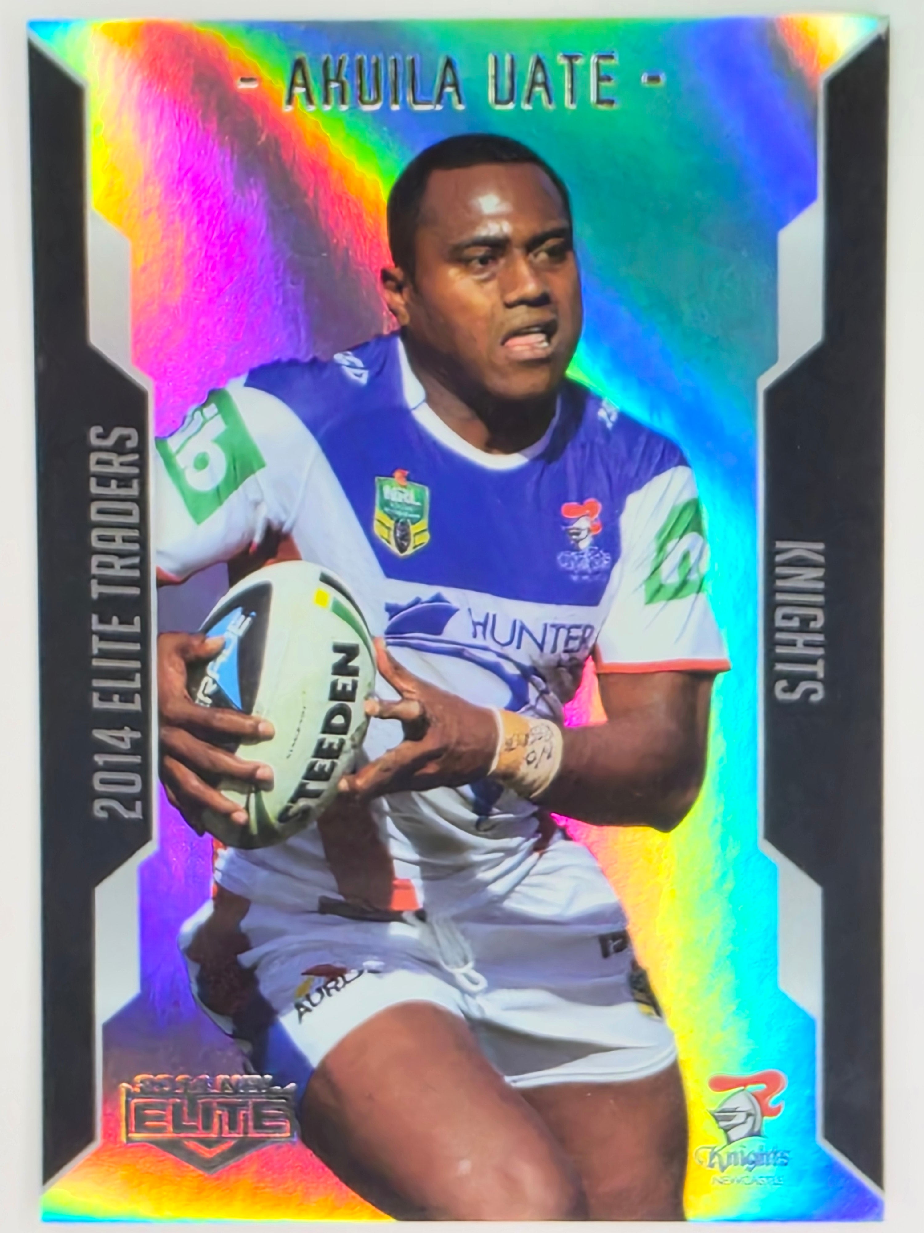 NRL 2014 Elite | Silver Parallel #P72 | Akuila Uate | Newcastle Knights
