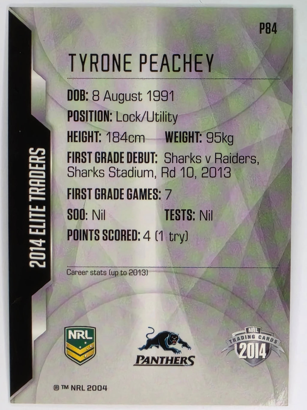 NRL 2014 Elite | Silver Parallel #P84 | Tyrone Peachey | Penrith Panthers