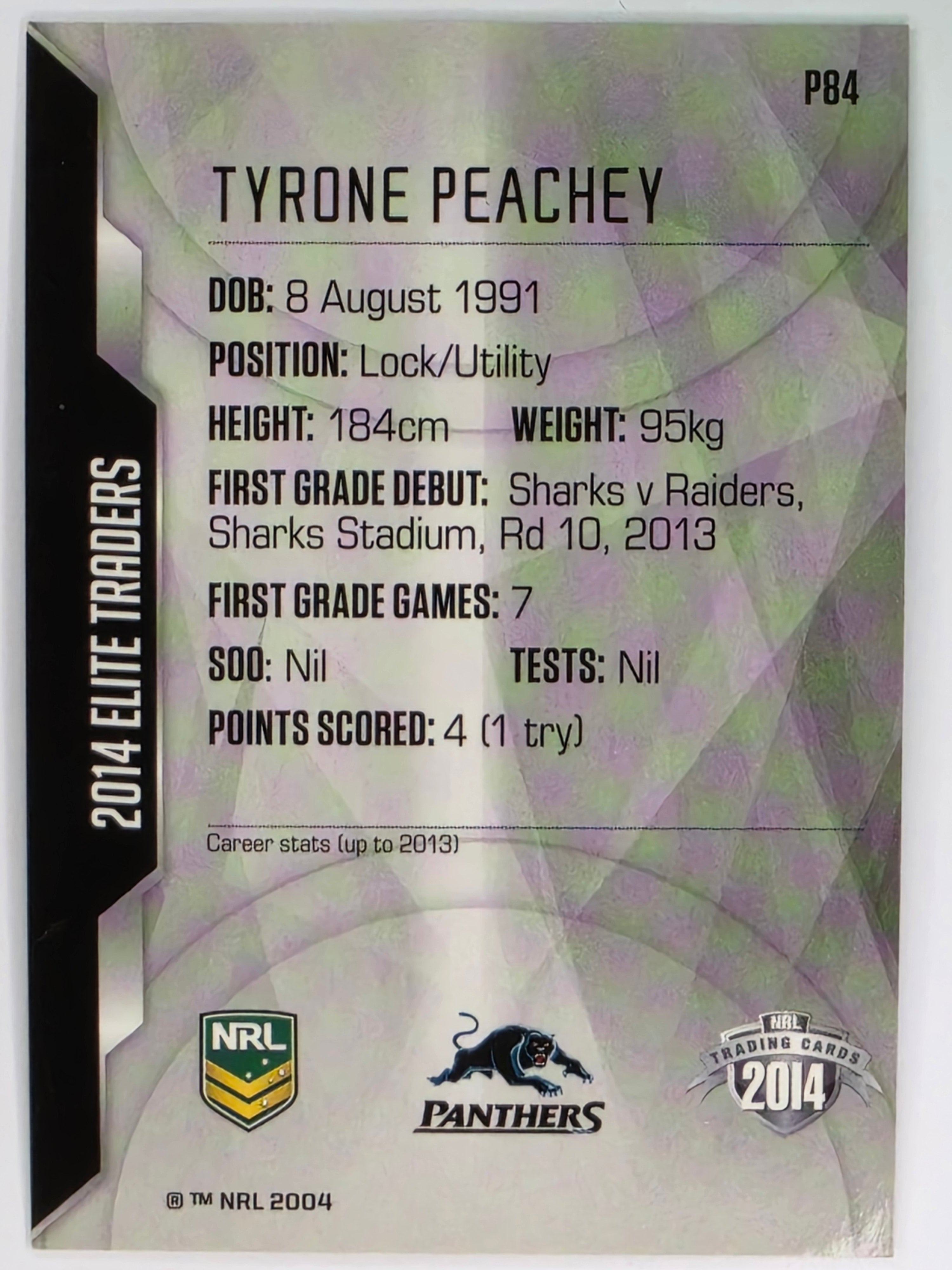 NRL 2014 Elite | Silver Parallel #P84 | Tyrone Peachey | Penrith Panthers
