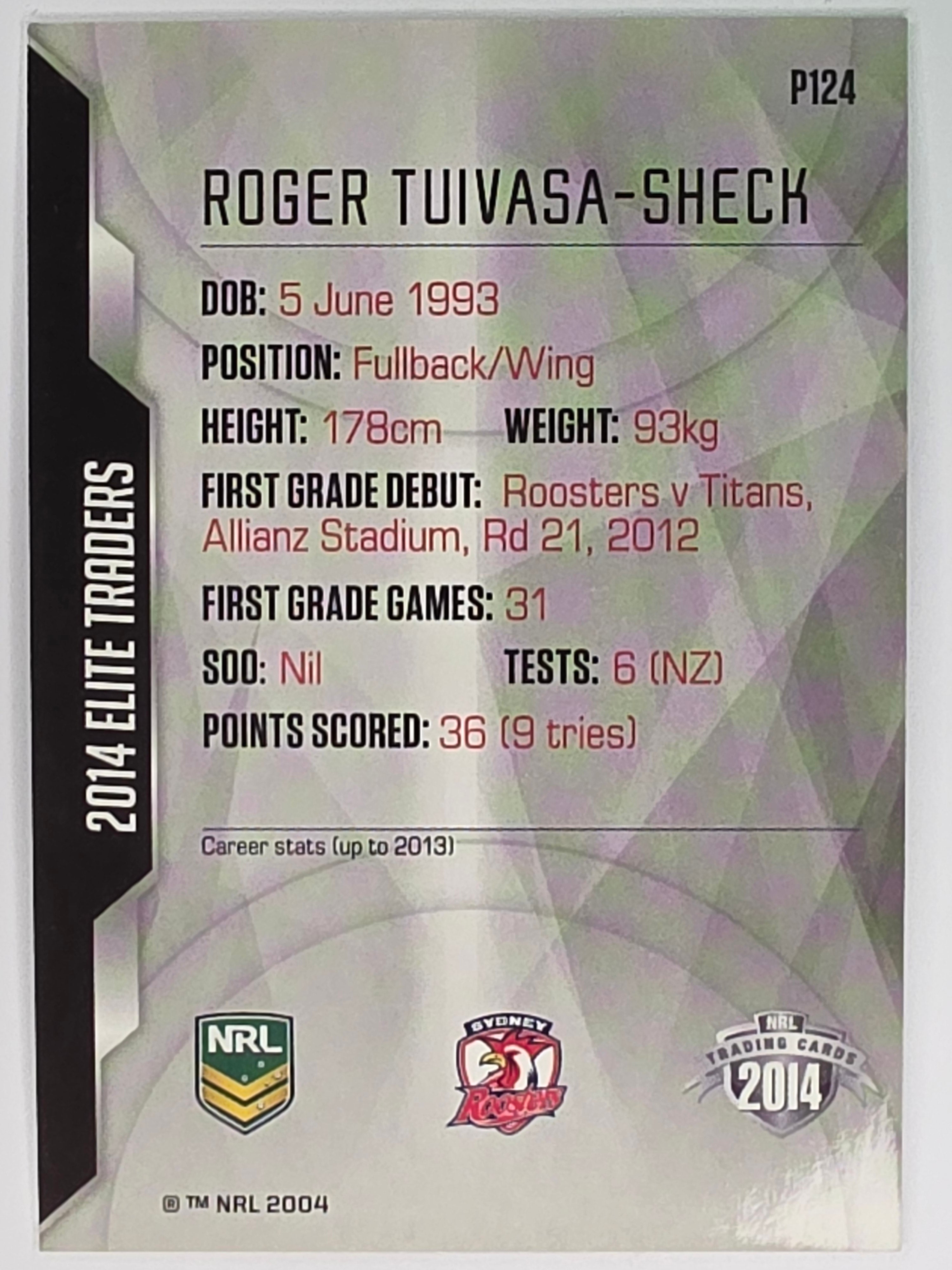 NRL 2014 Elite | Silver Parallel #P124 | Roger Tuivasa-Sheck | Sydney Roosters