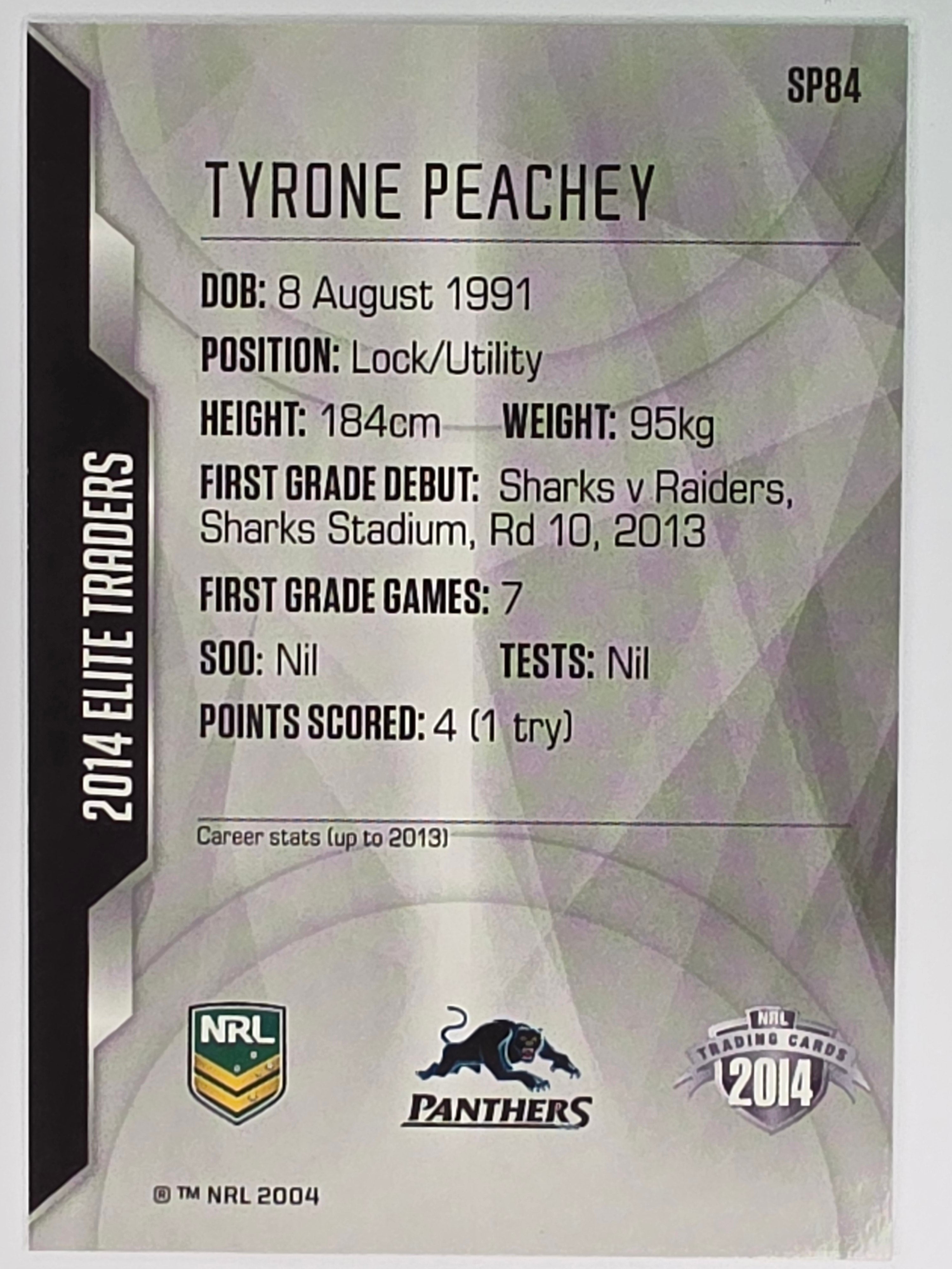 NRL 2014 Elite | Gold Parallel #P84 | Tyrone Peachey | Penrith Panthers