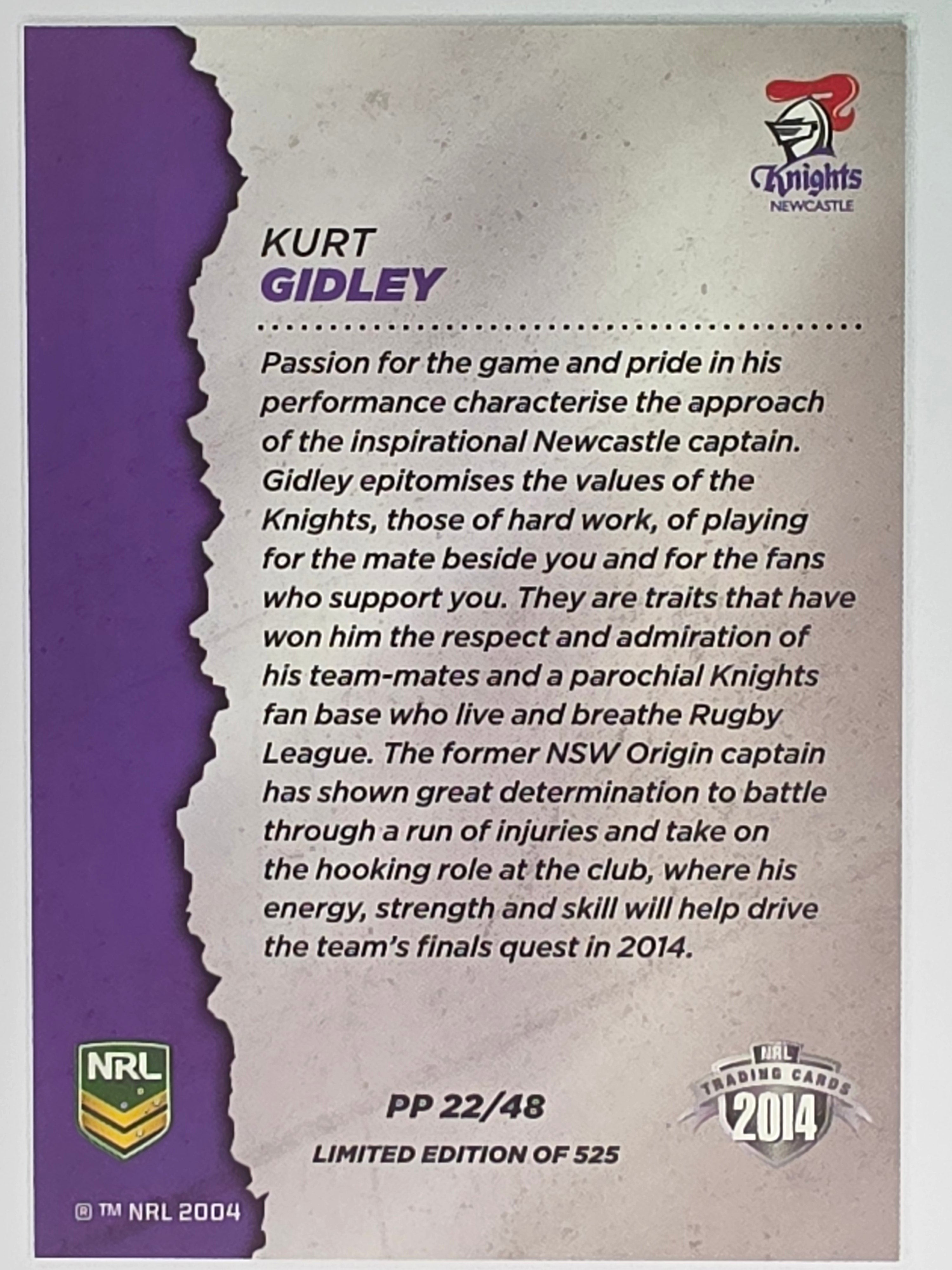 NRL 2014 Elite | Pride & Passion #PP22 Kurt Gidley Newcastle Knights