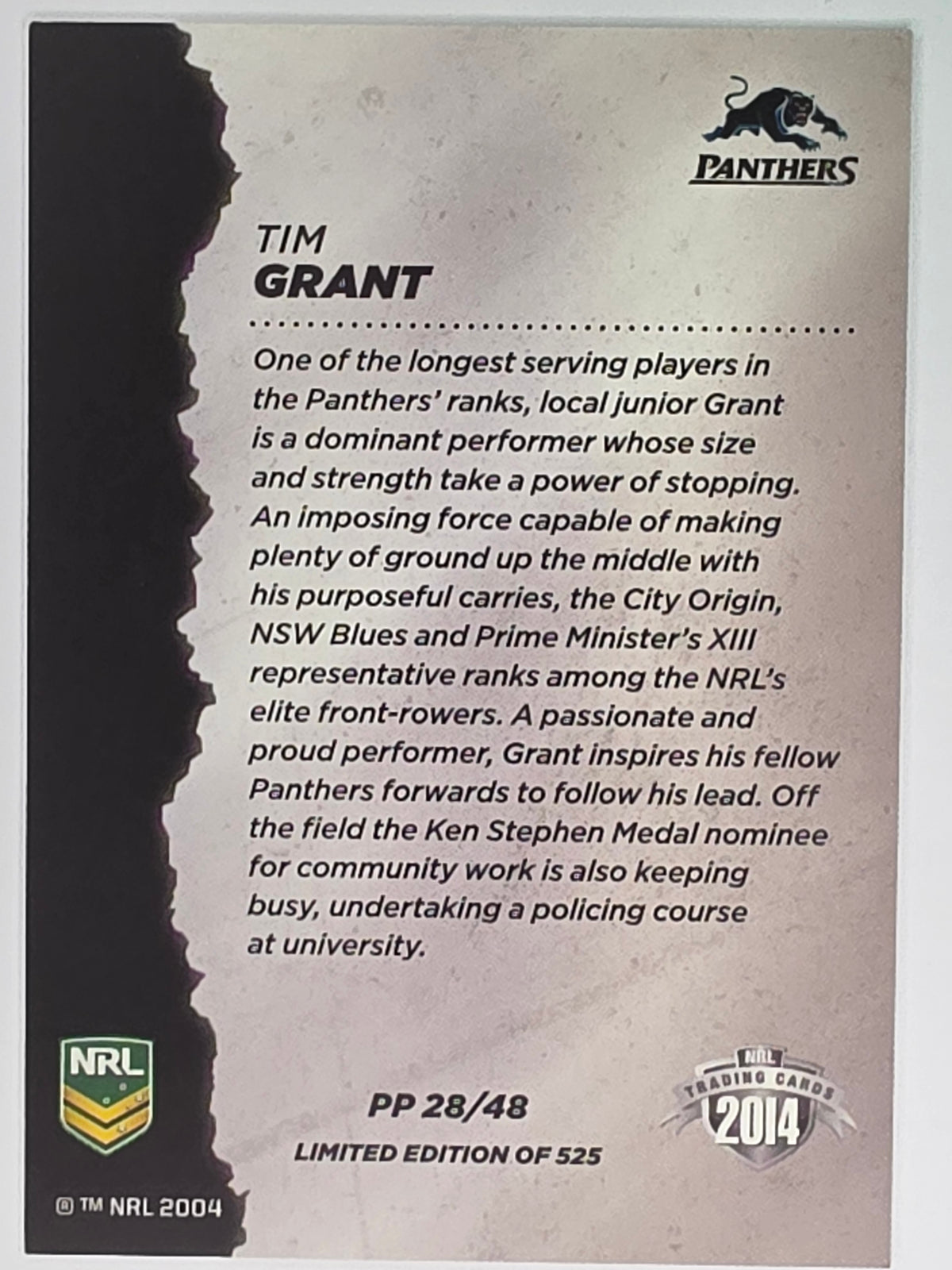 NRL 2014 Elite | Pride & Passion #PP28 Tim Grant Penrith Panthers