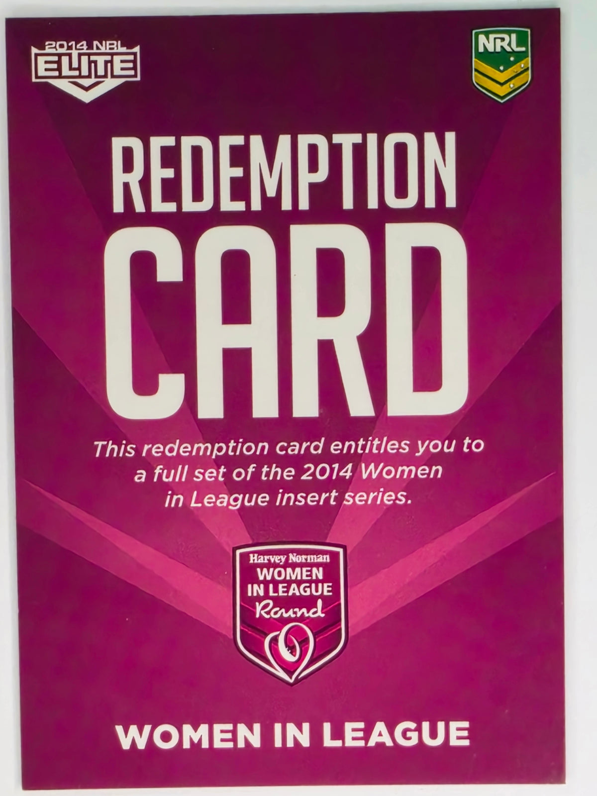 NRL 2014 Elite | Women in League Redemption Card (Unredeemed)