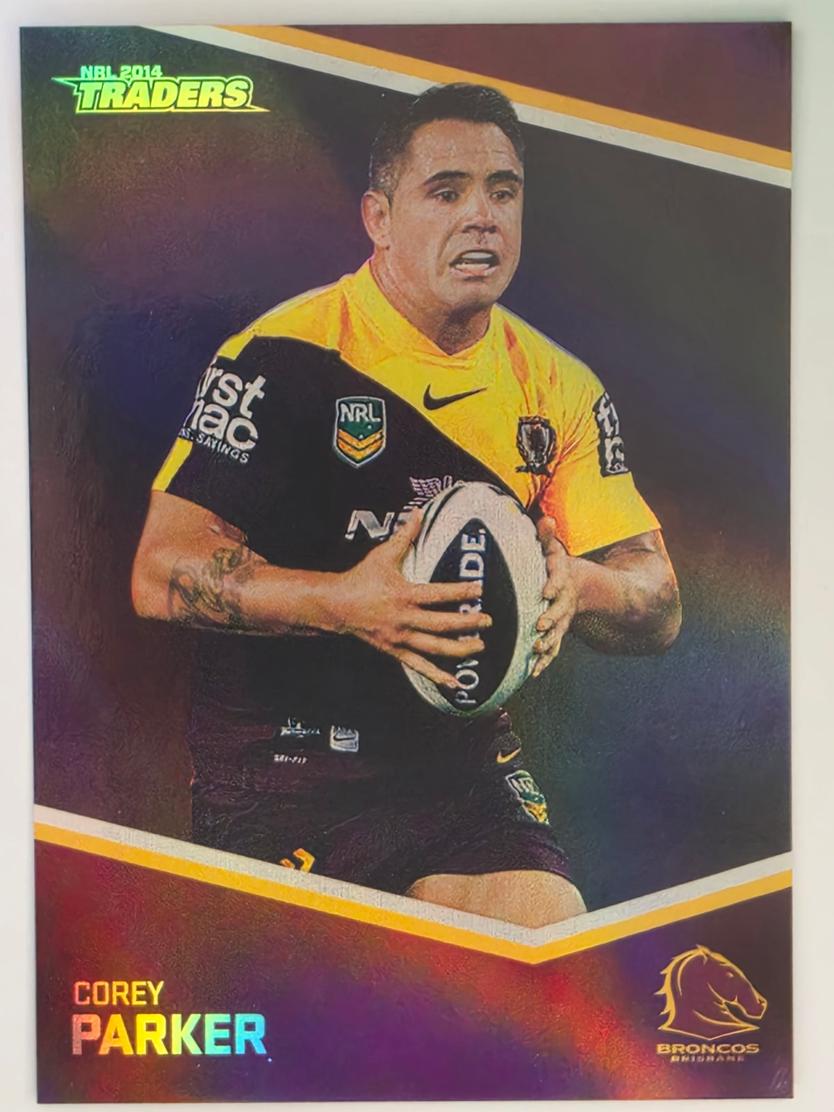 NRL 2014 Traders Black Parallel #P10 Corey Parker Brisbane Broncos