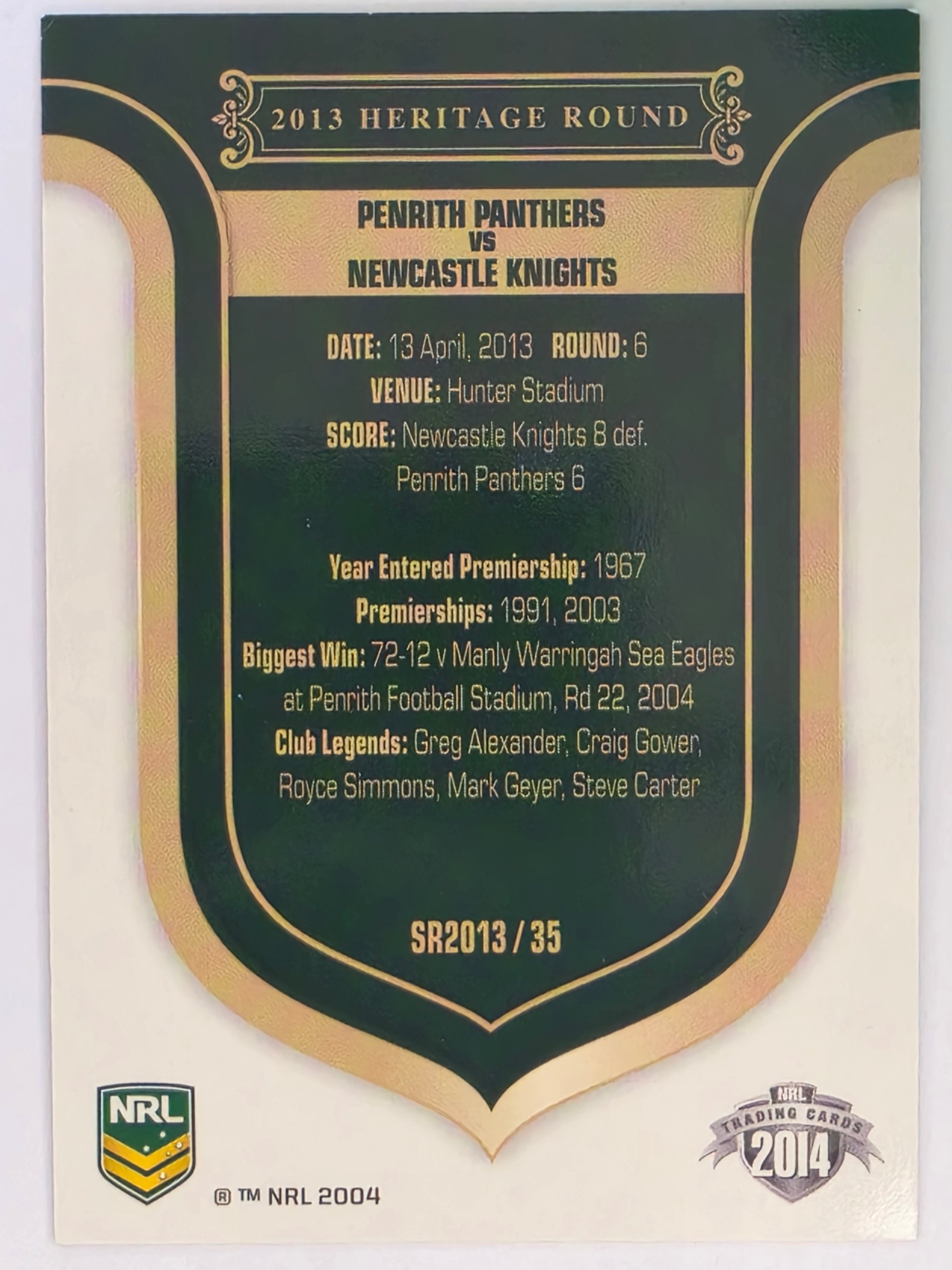 NRL 2014 Traders | Season to Remember #SR2013/35 | Penrith Panthers