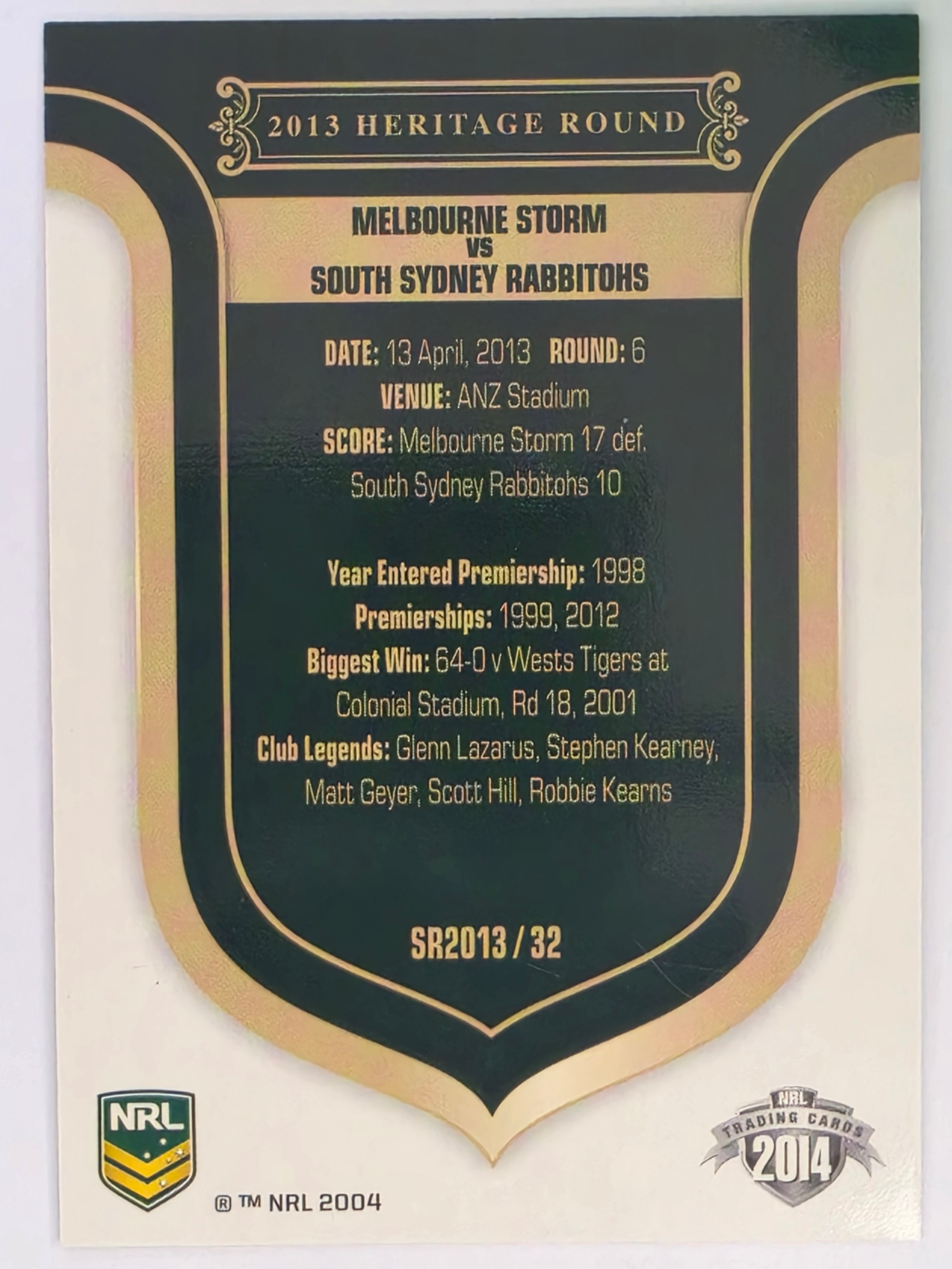 NRL 2014 Traders | Season to Remember #SR2013/32 | Melbourne Storm