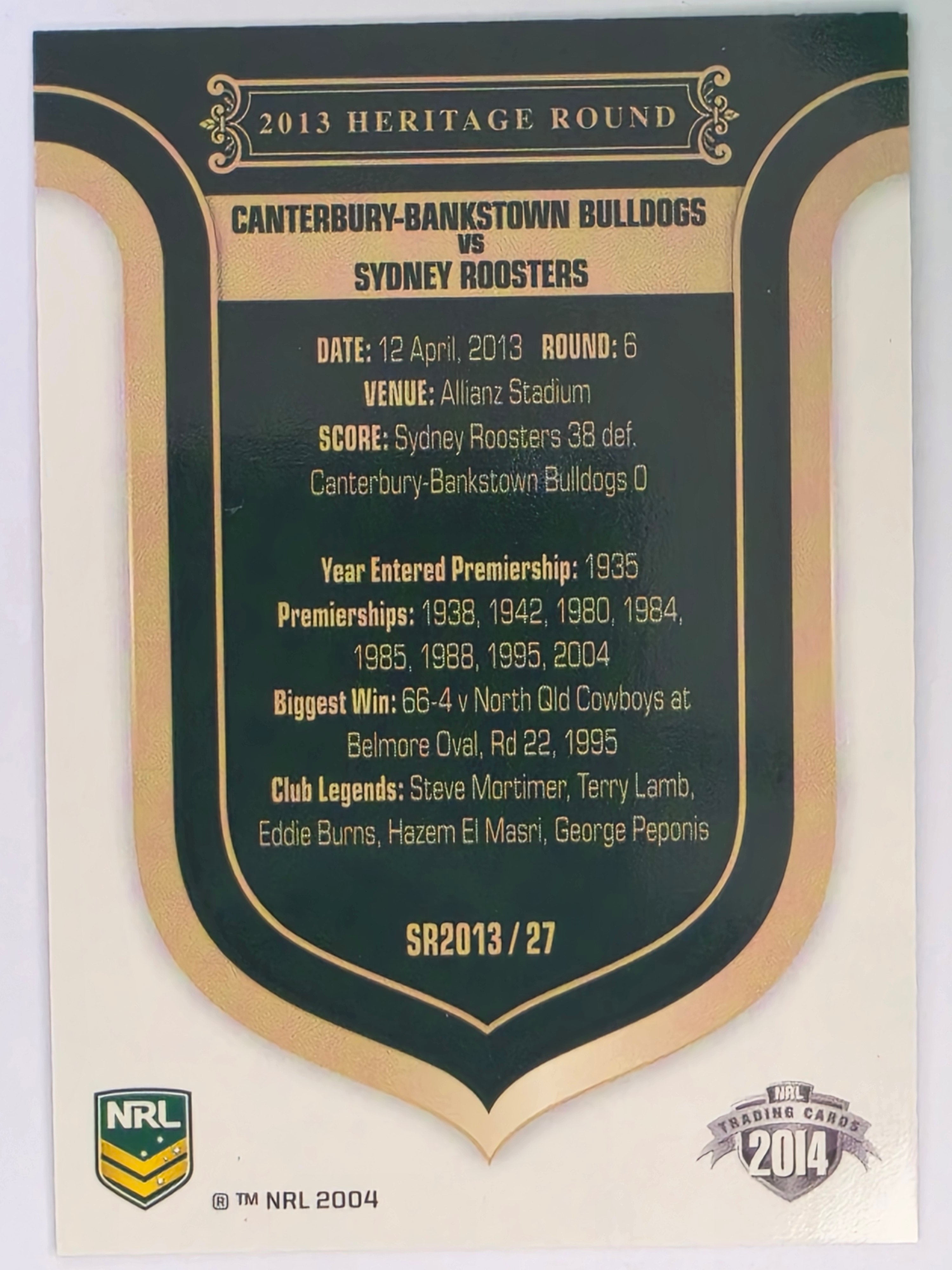 NRL 2014 Traders | Season to Remember #SR2013/27 | Canterbury Bankstown Bulldogs