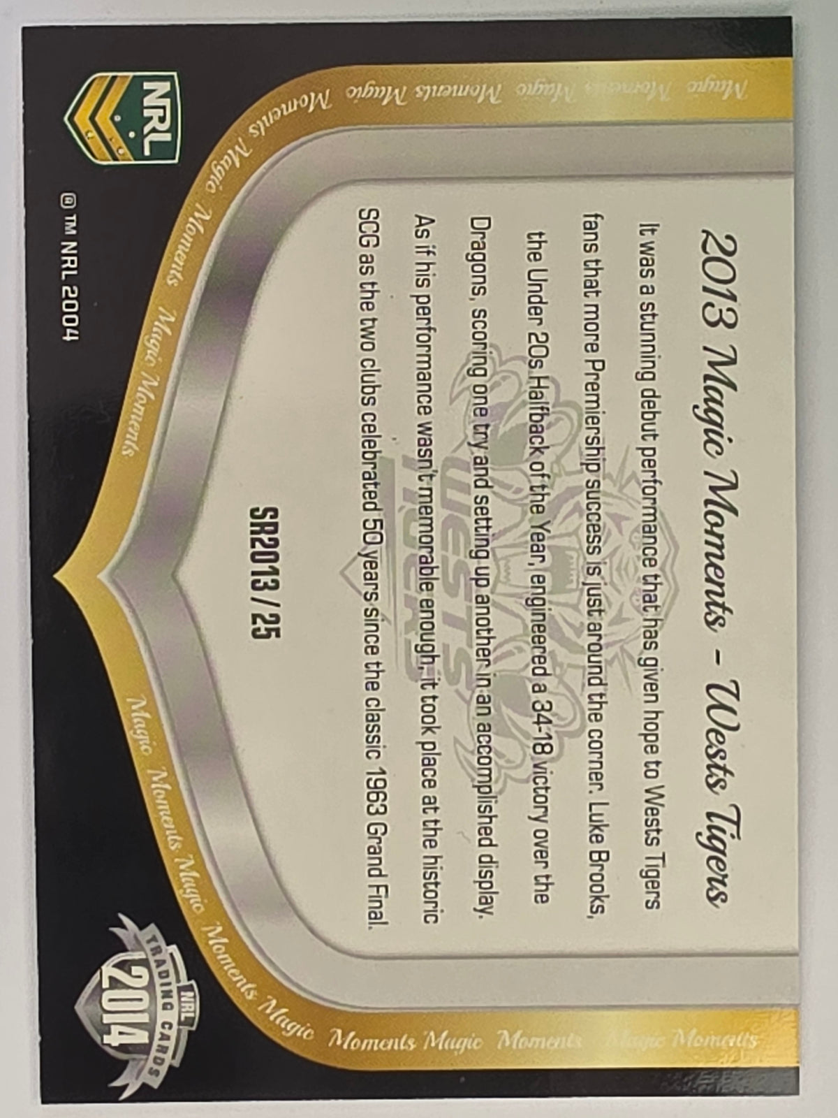 NRL 2014 Traders | Season to Remember #SR2013/25 | Wests Tigers