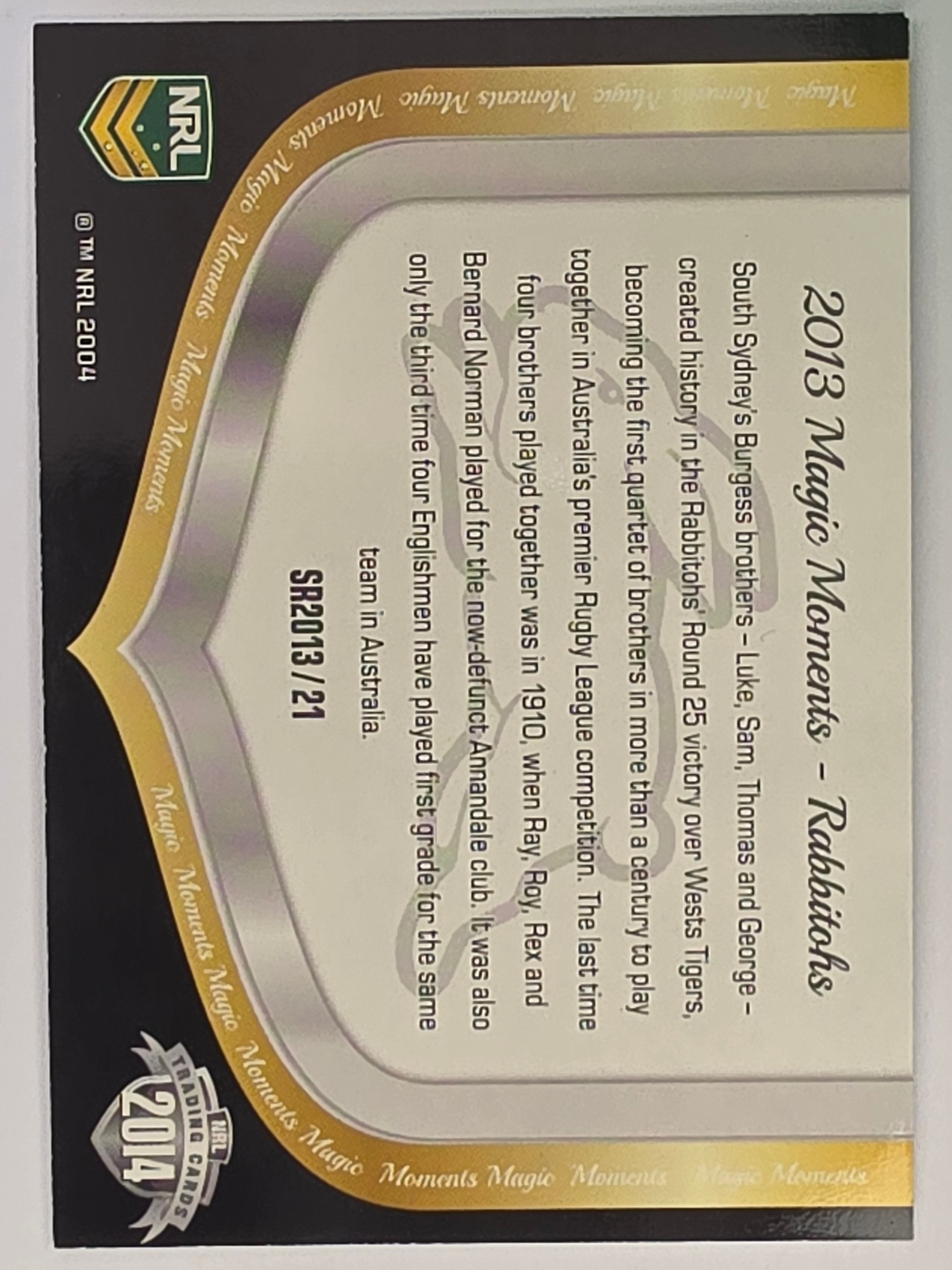 NRL 2014 Traders | Season to Remember #SR2013/21 | South Sydney Rabbitohs