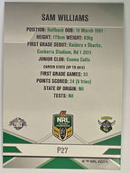 NRL 2013 Elite | Silver Parallel #P27 | Sam Williams | Canberra Raiders