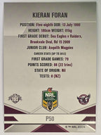 NRL 2013 Elite | Silver Parallel #P50 | Kieran Foran | Manly Warringah Sea Eagles