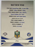 NRL 2013 Elite | Silver Parallel #P74 | Matthew Ryan | Parramatta Eels