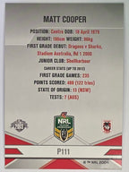 NRL 2013 Elite | Silver Parallel #P111 | Matt Cooper | St George Illawarra Dragons