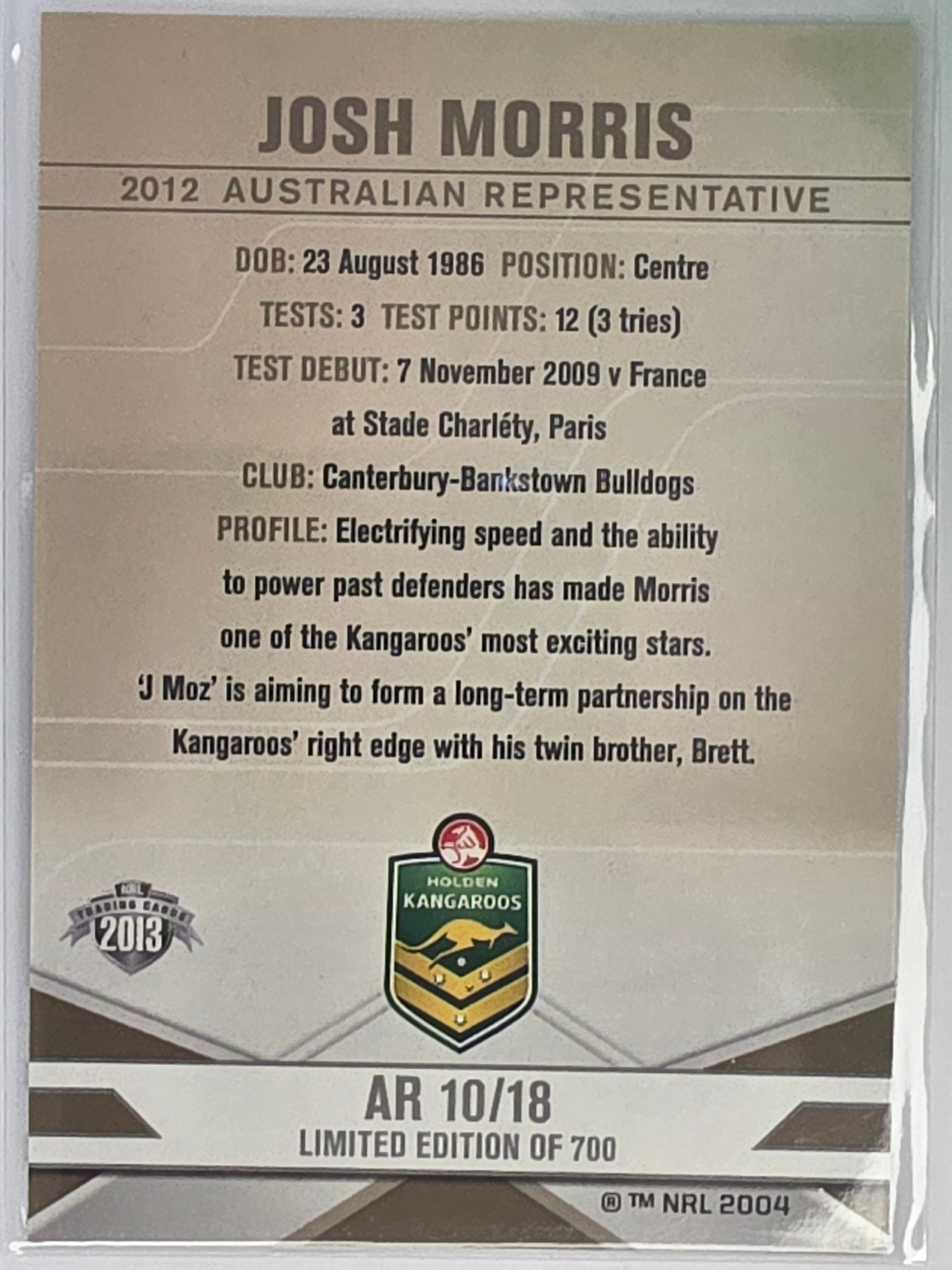 NRL 2013 Elite | Australian Representatives #AR10 Josh Morris