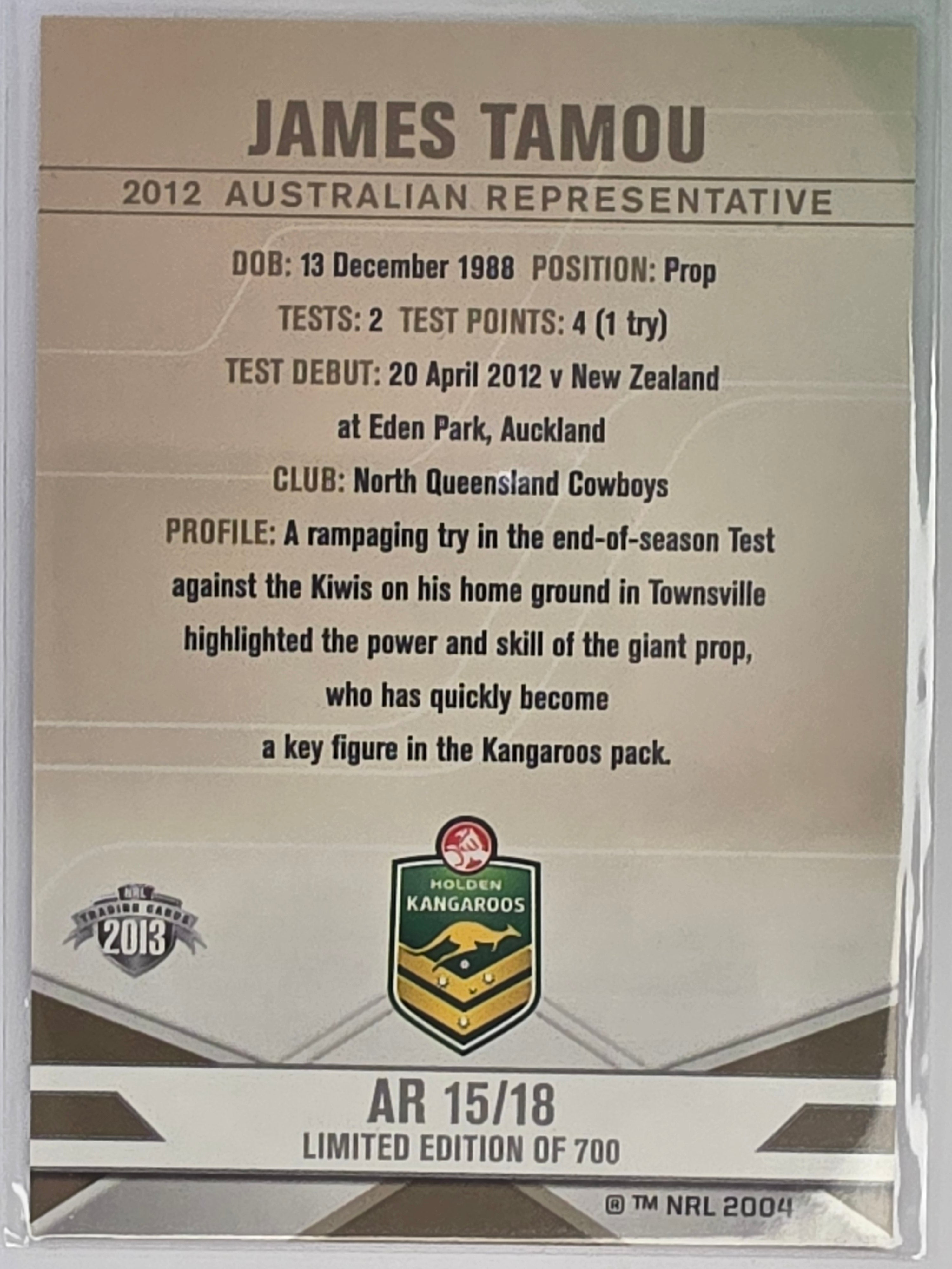 NRL 2013 Elite | Australian Representatives #AR15 James Tamou