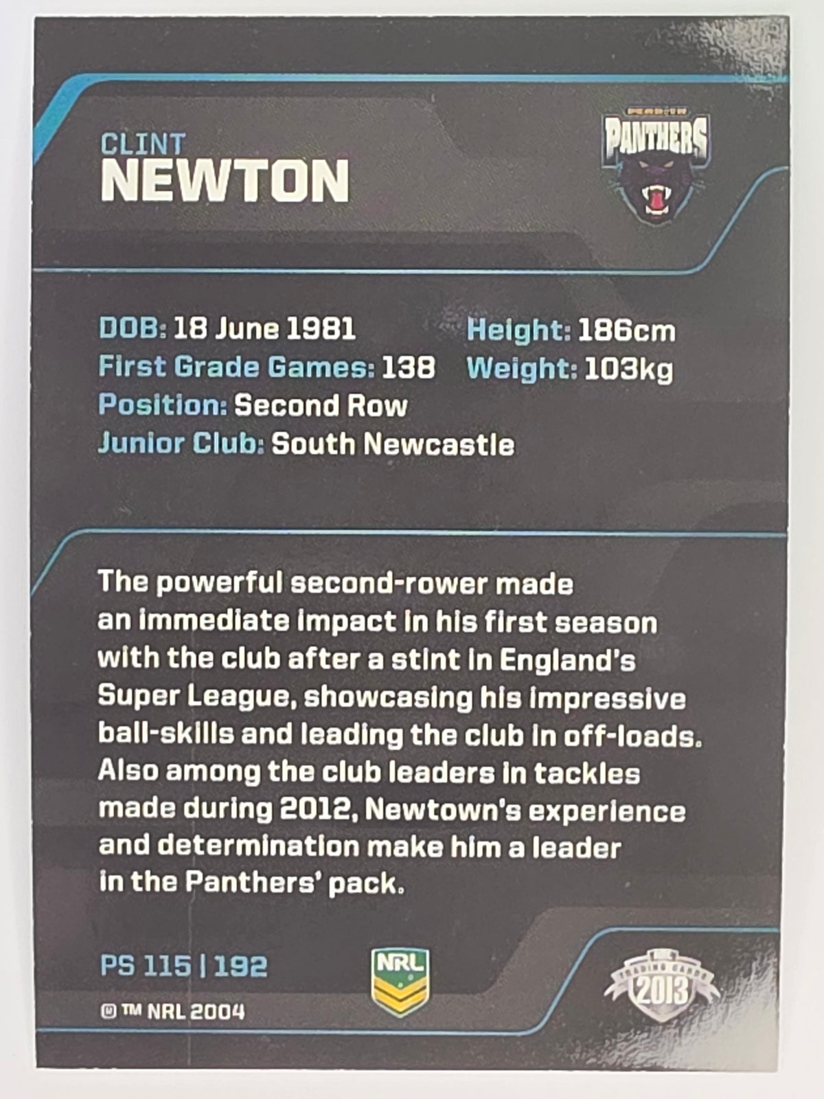 NRL 2013 Traders | Parallel #PS115 Clint Newton Penrith Panthers
