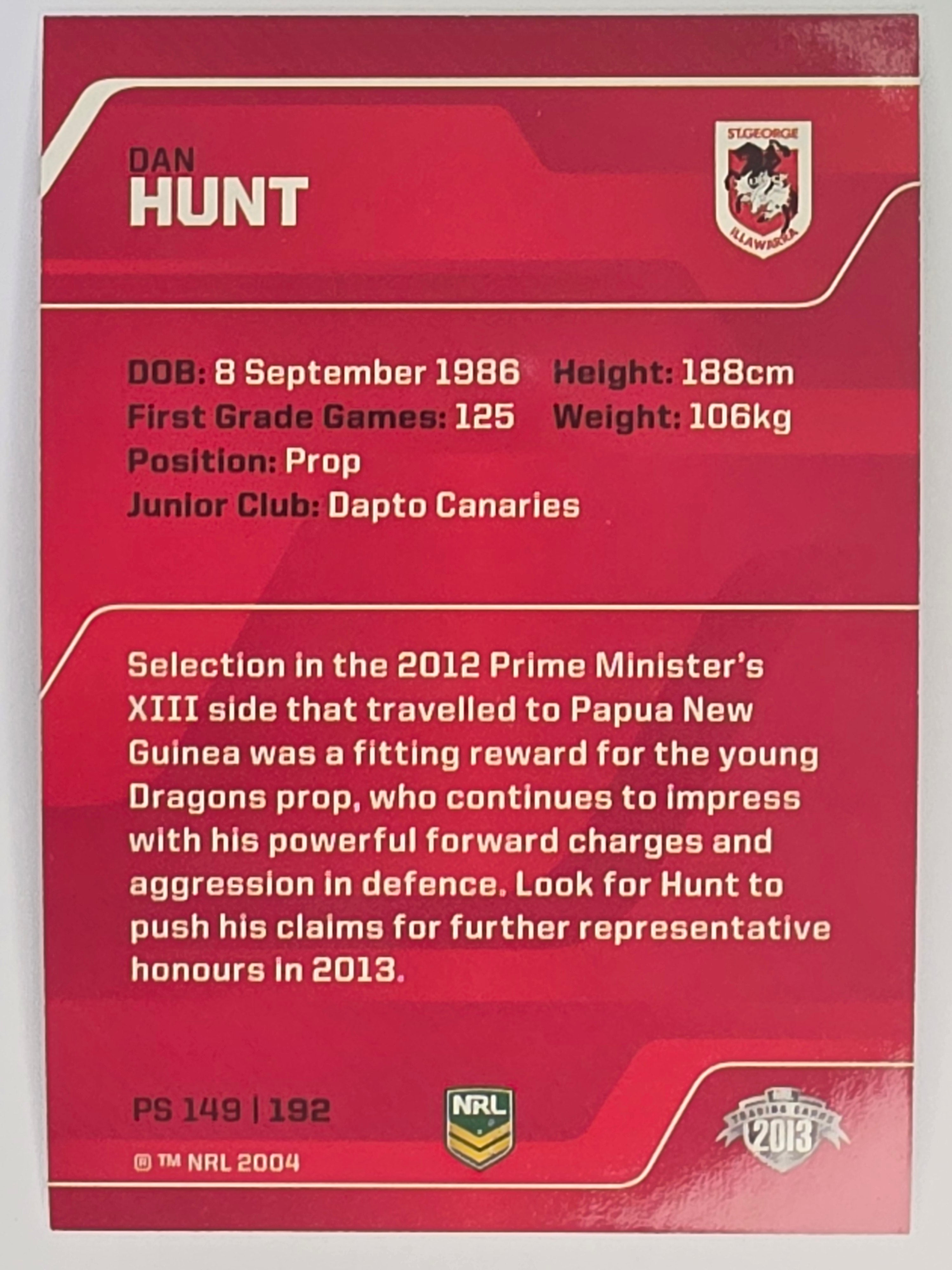NRL 2013 Traders | Parallel #PS149 Ben Hunt St George Dragons