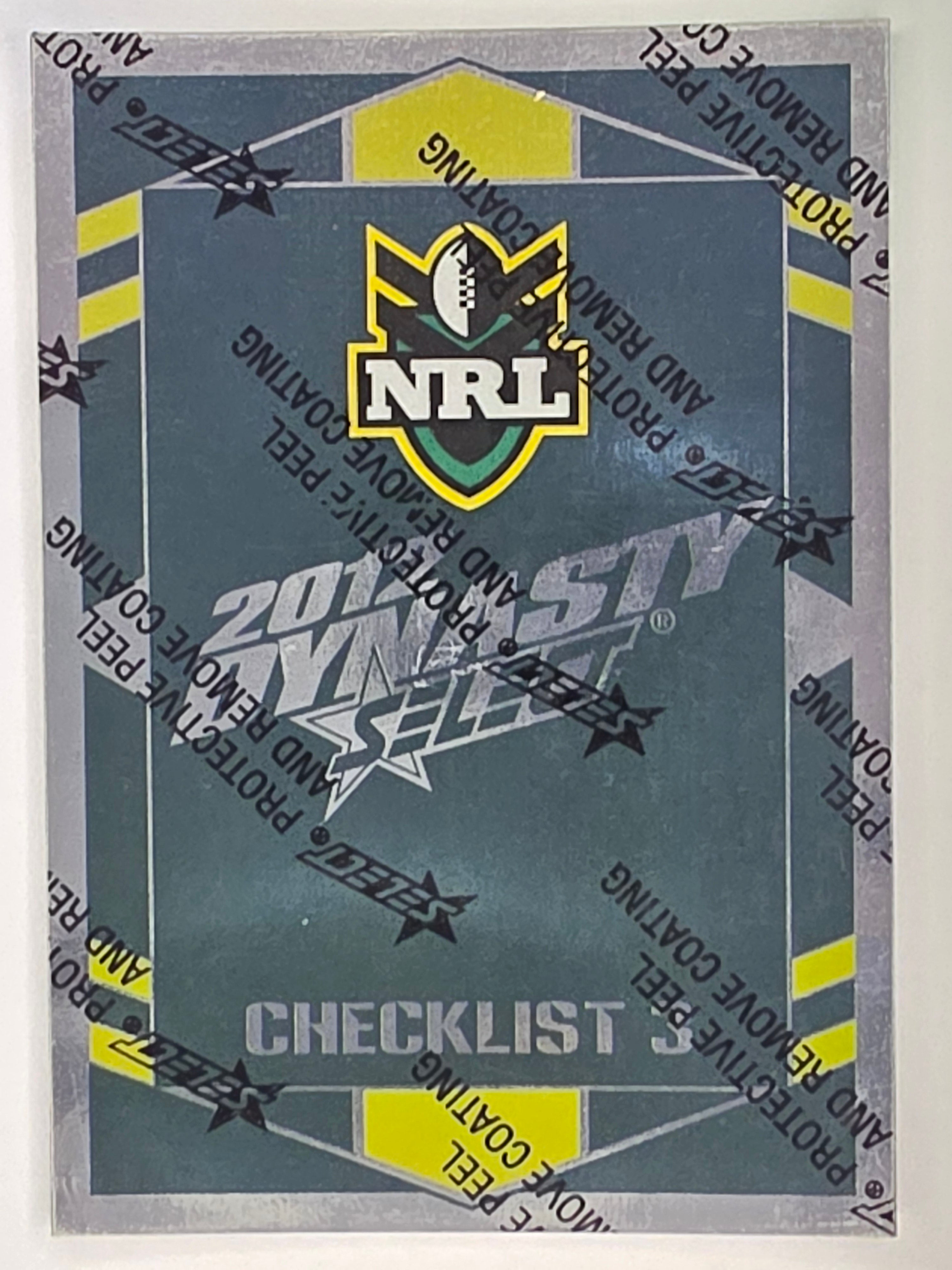 NRL 2012 Dynasty Silver Parallel #SP3 Checklist 3