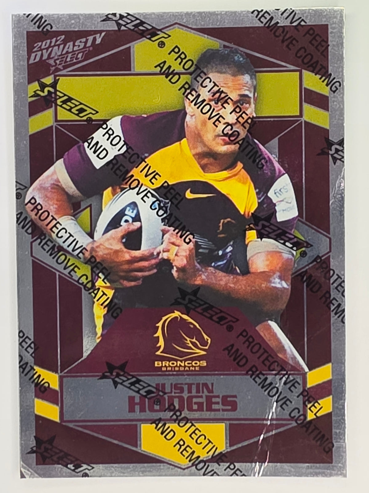 NRL 2012 Dynasty Silver Parallel #SP9 Justin Hodges Brisbane Broncos