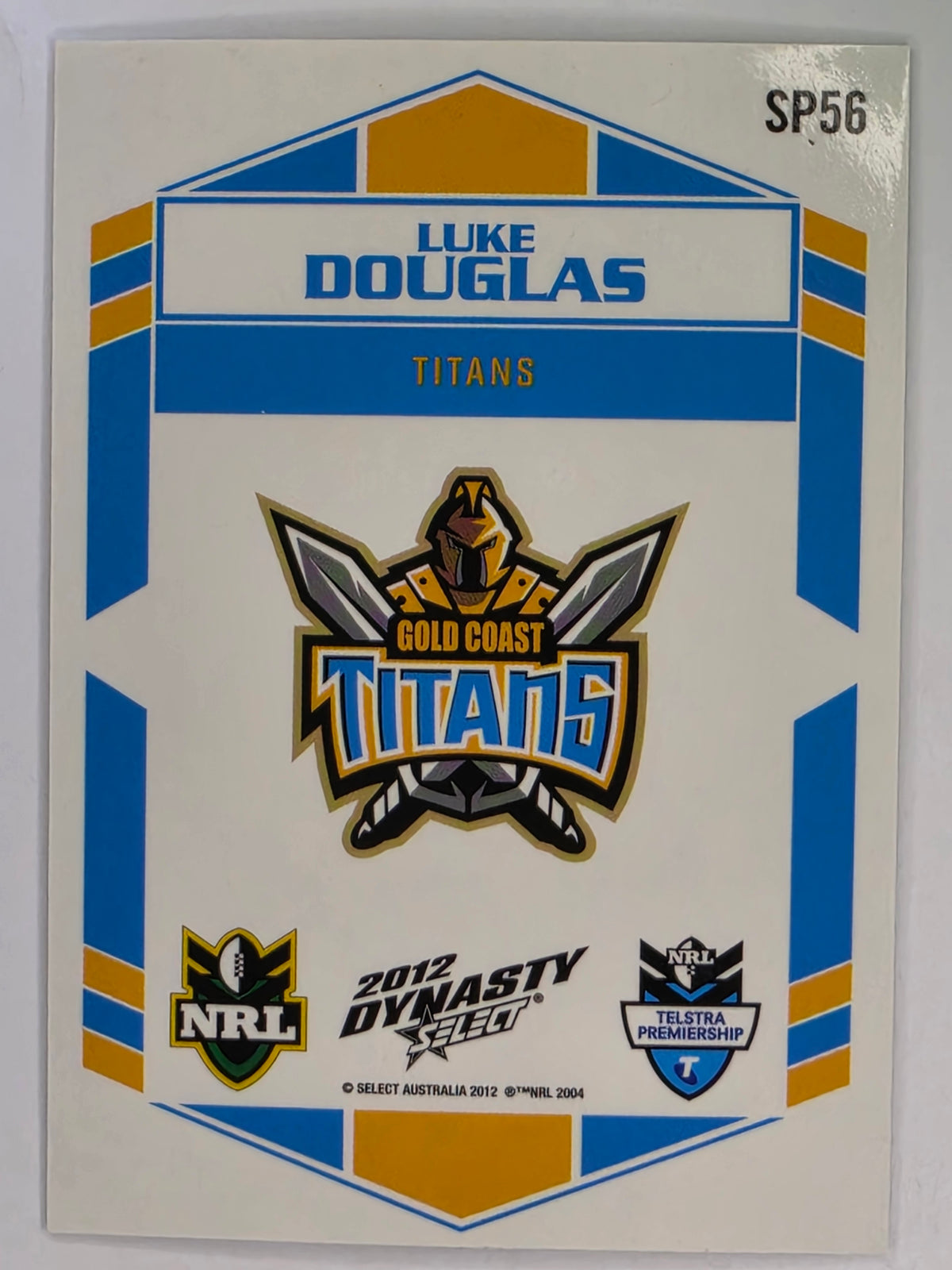 NRL 2012 Dynasty Silver Parallel #SP56 Luke Douglas Gold Coast Titans